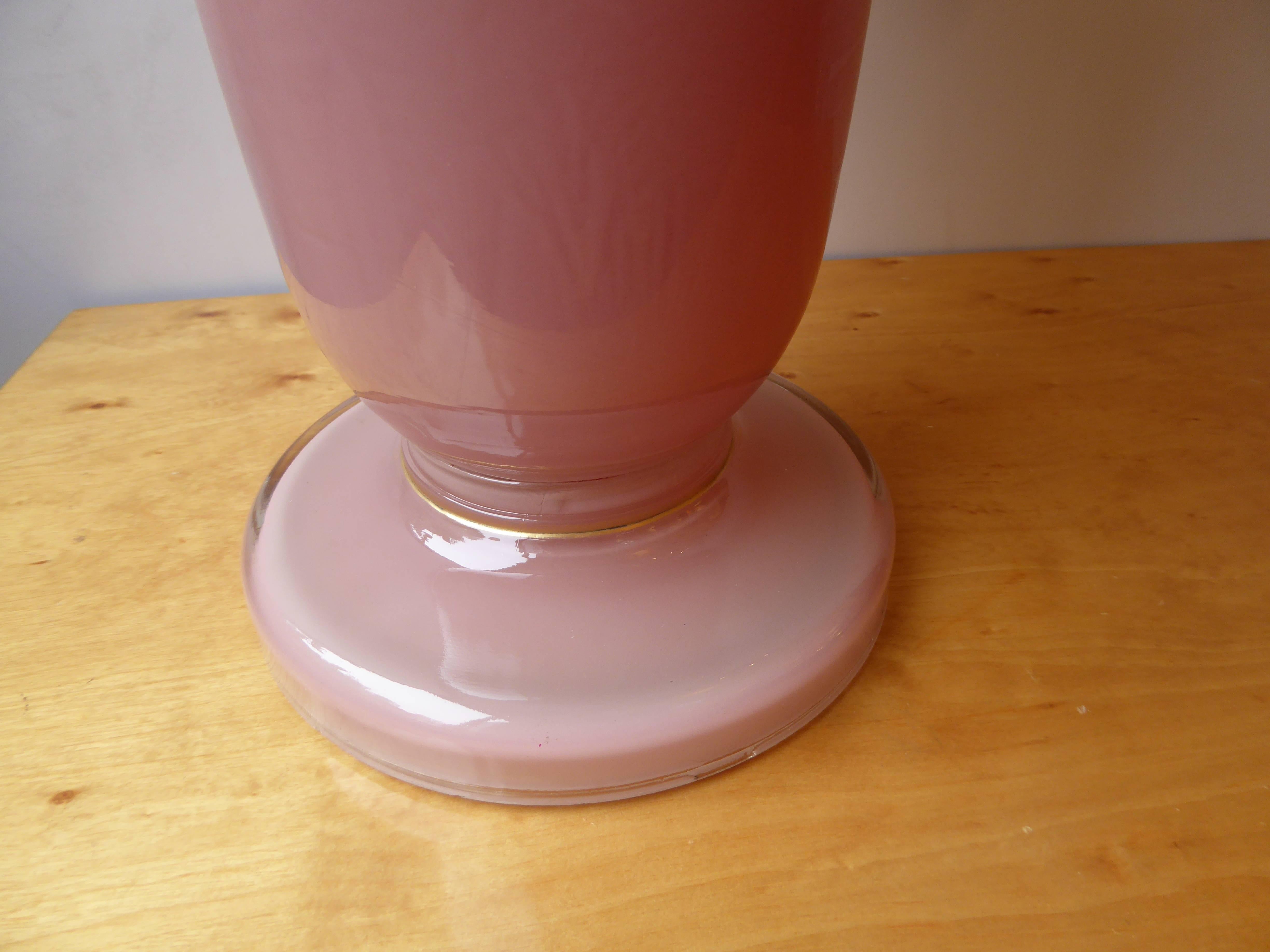 Swedish Petal Pink Opaline Table Lamp