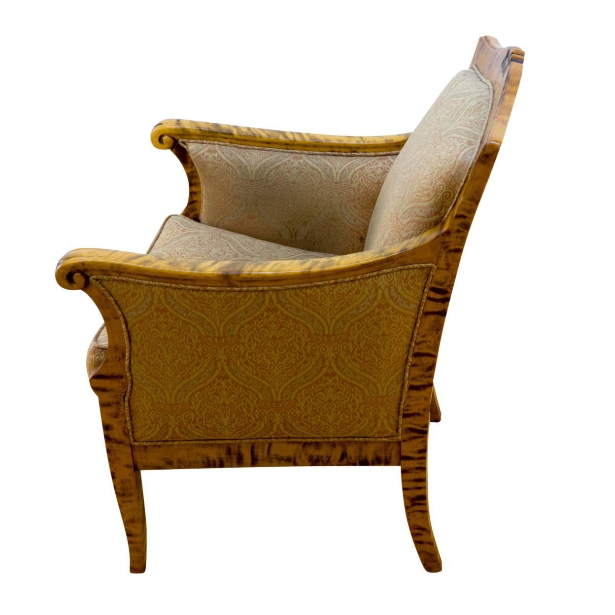 Nordic Birch Biedermeier Armchair In Excellent Condition For Sale In New York, NY