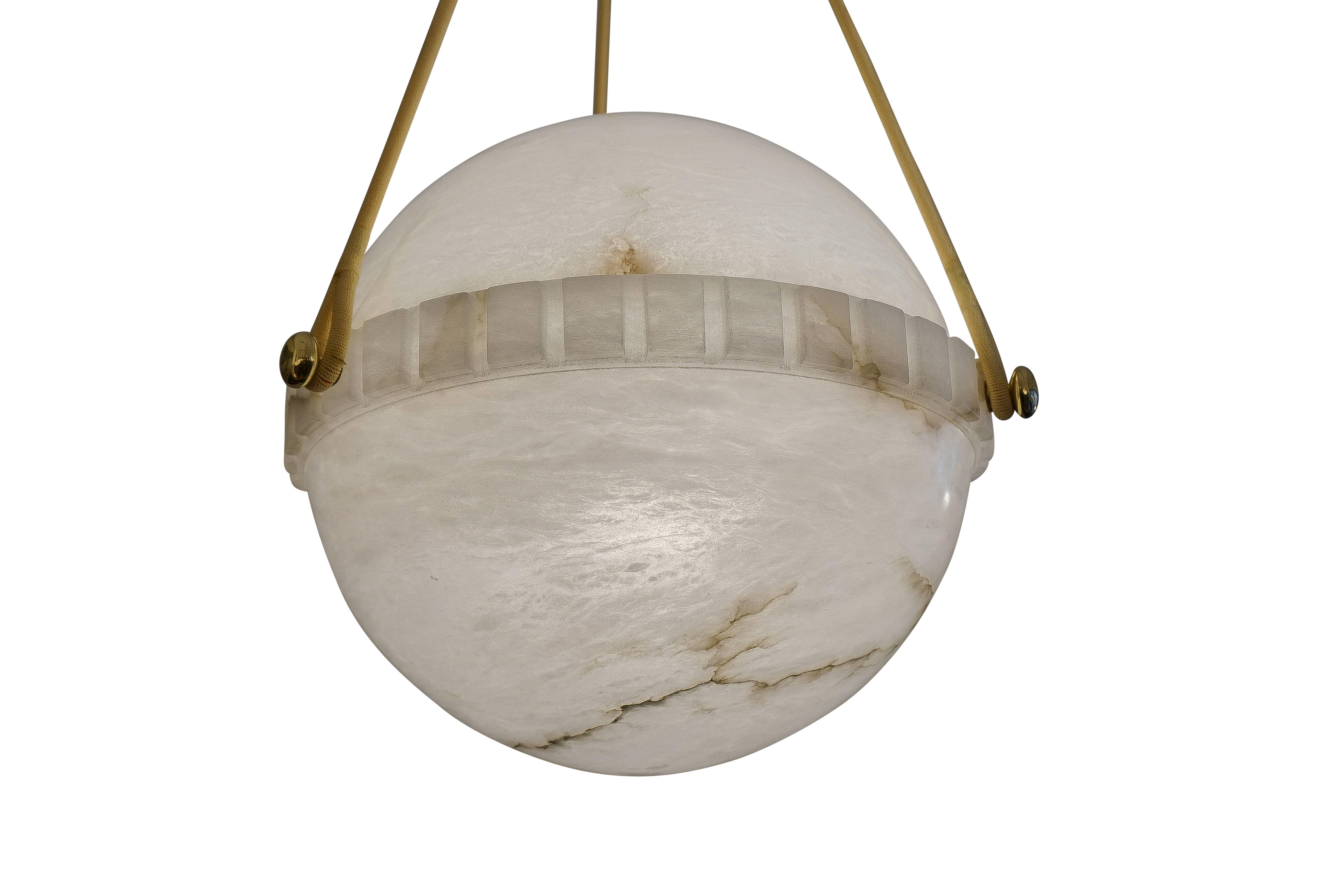 alabaster globe pendant light