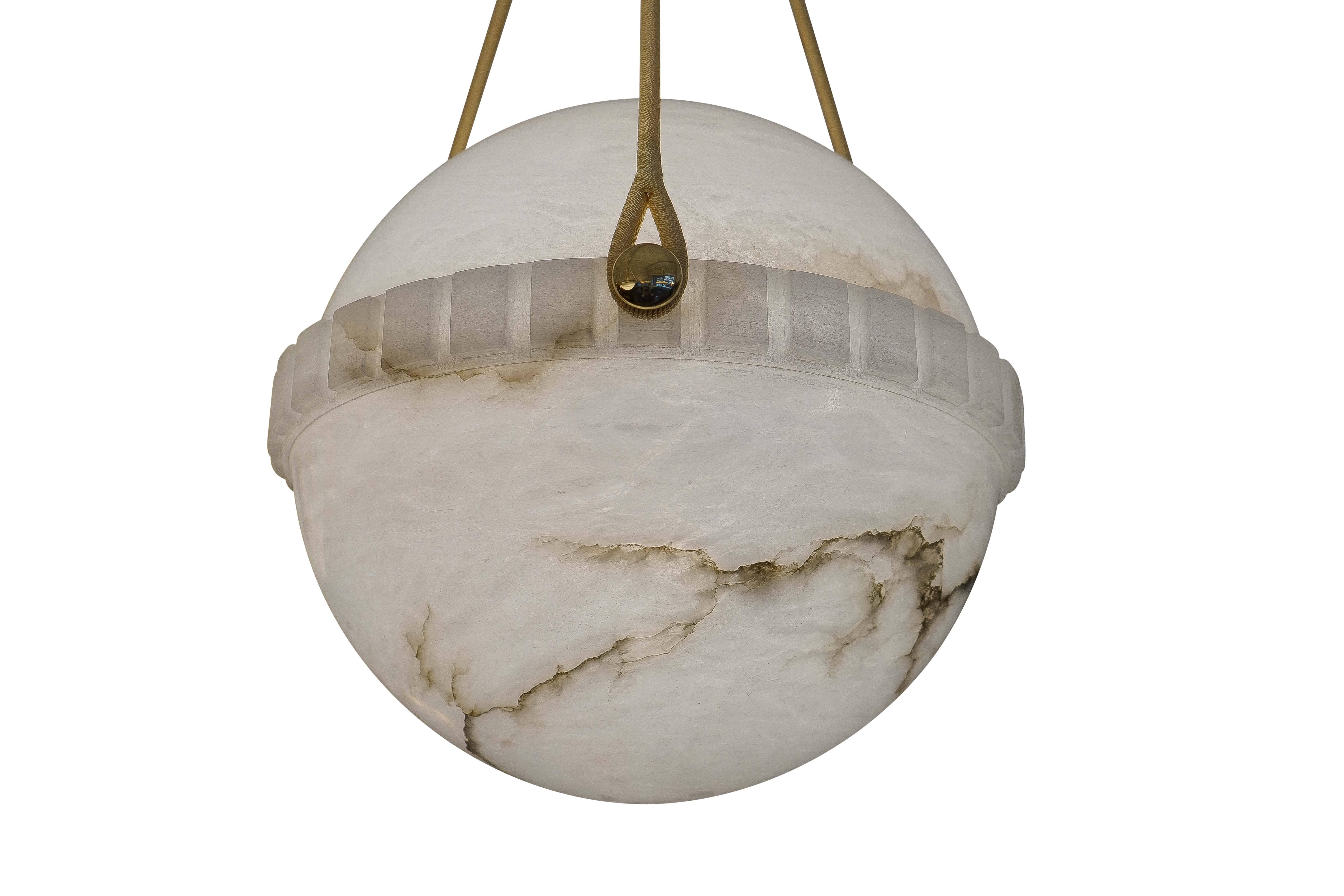 alabaster globe pendant