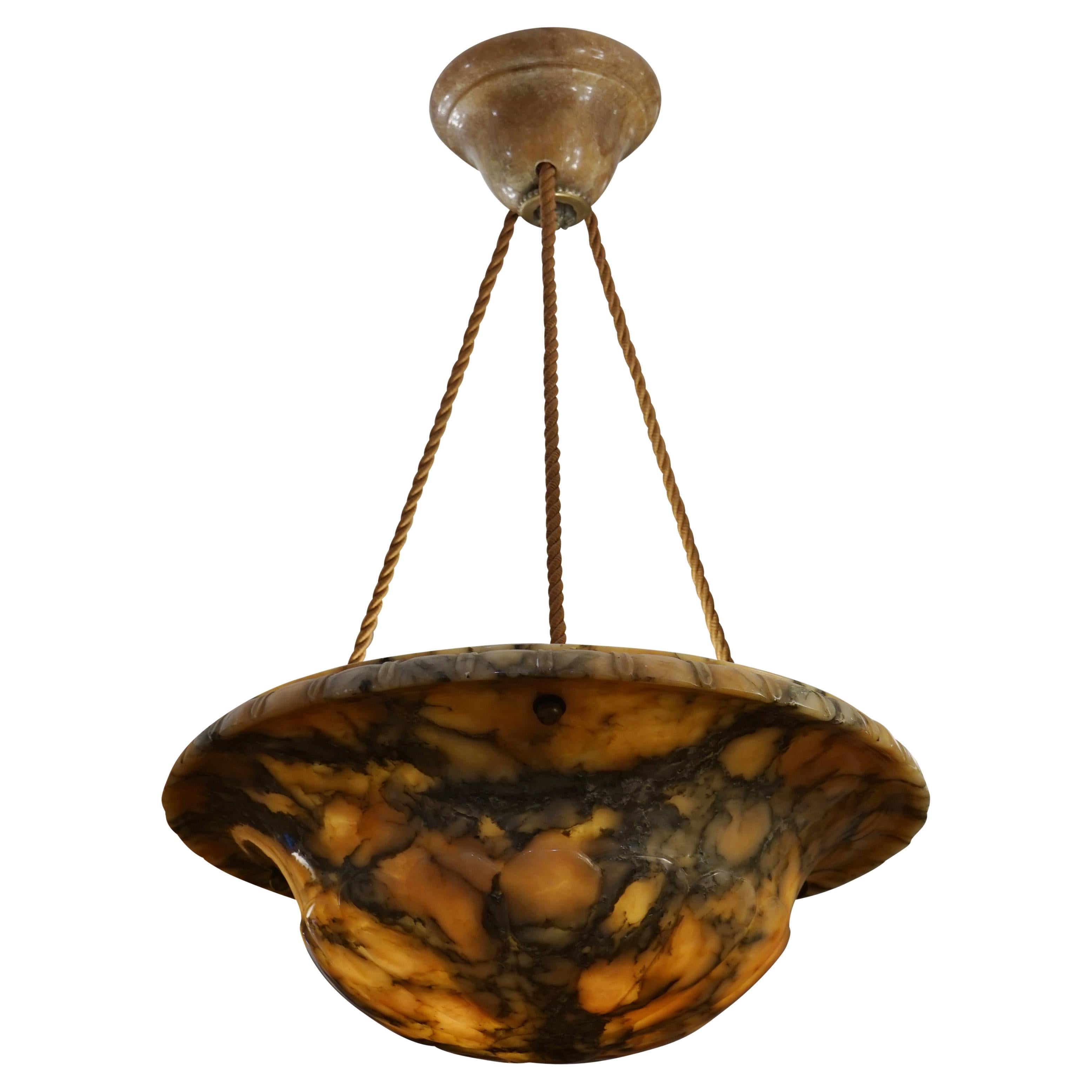 Neoclassic Alabaster Light Fixture For Sale