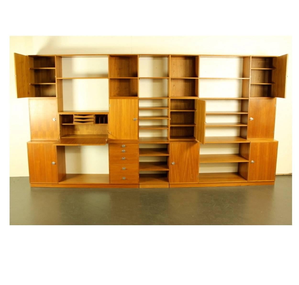 Scandinavian Modern Rare Danish Modern Free Standing Wall System Designed by Finn Juhl For Sale