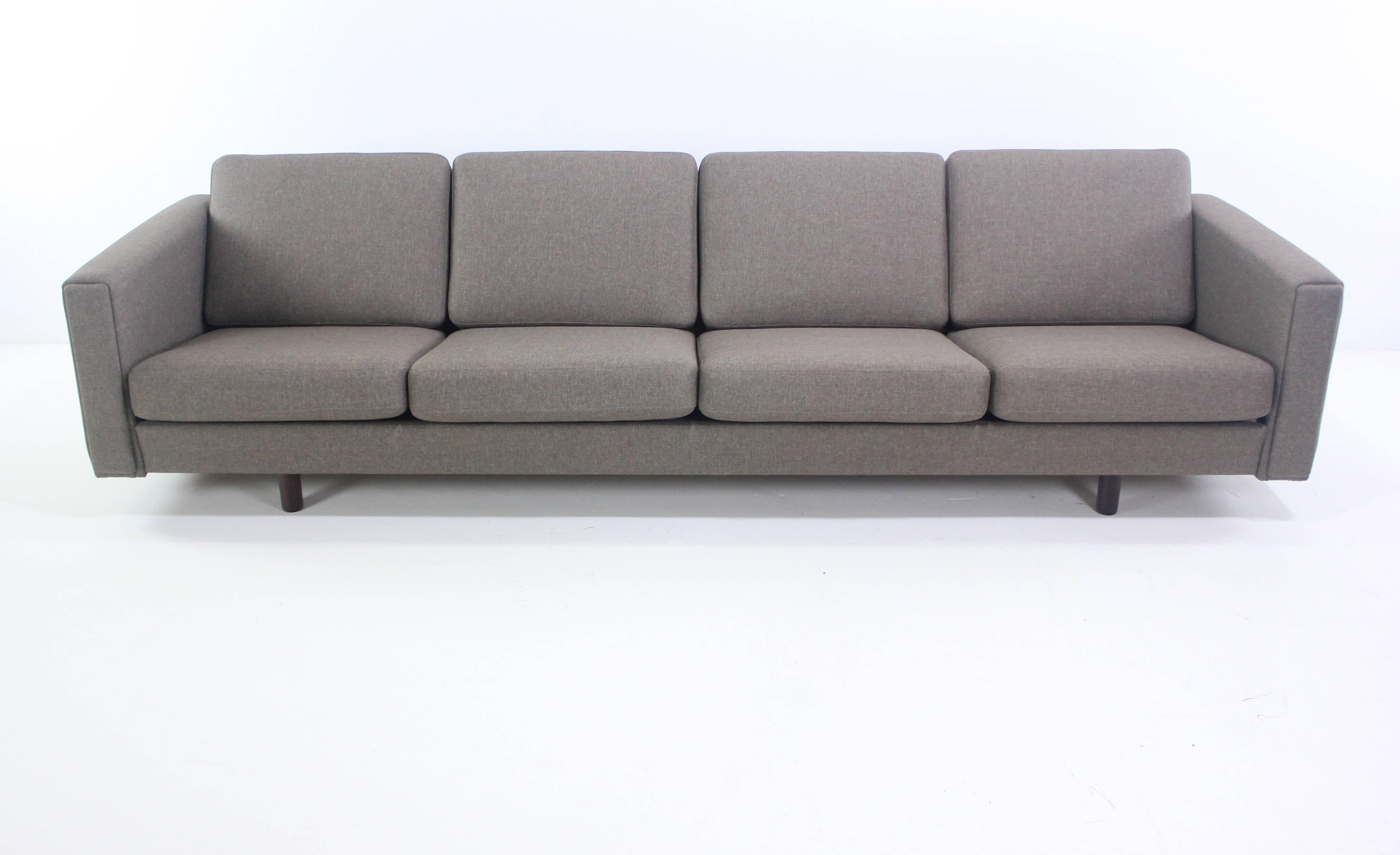 Dramatic Danish Modern Four-Place Sofa Designed by Hans Wegner In Excellent Condition For Sale In Portland, OR