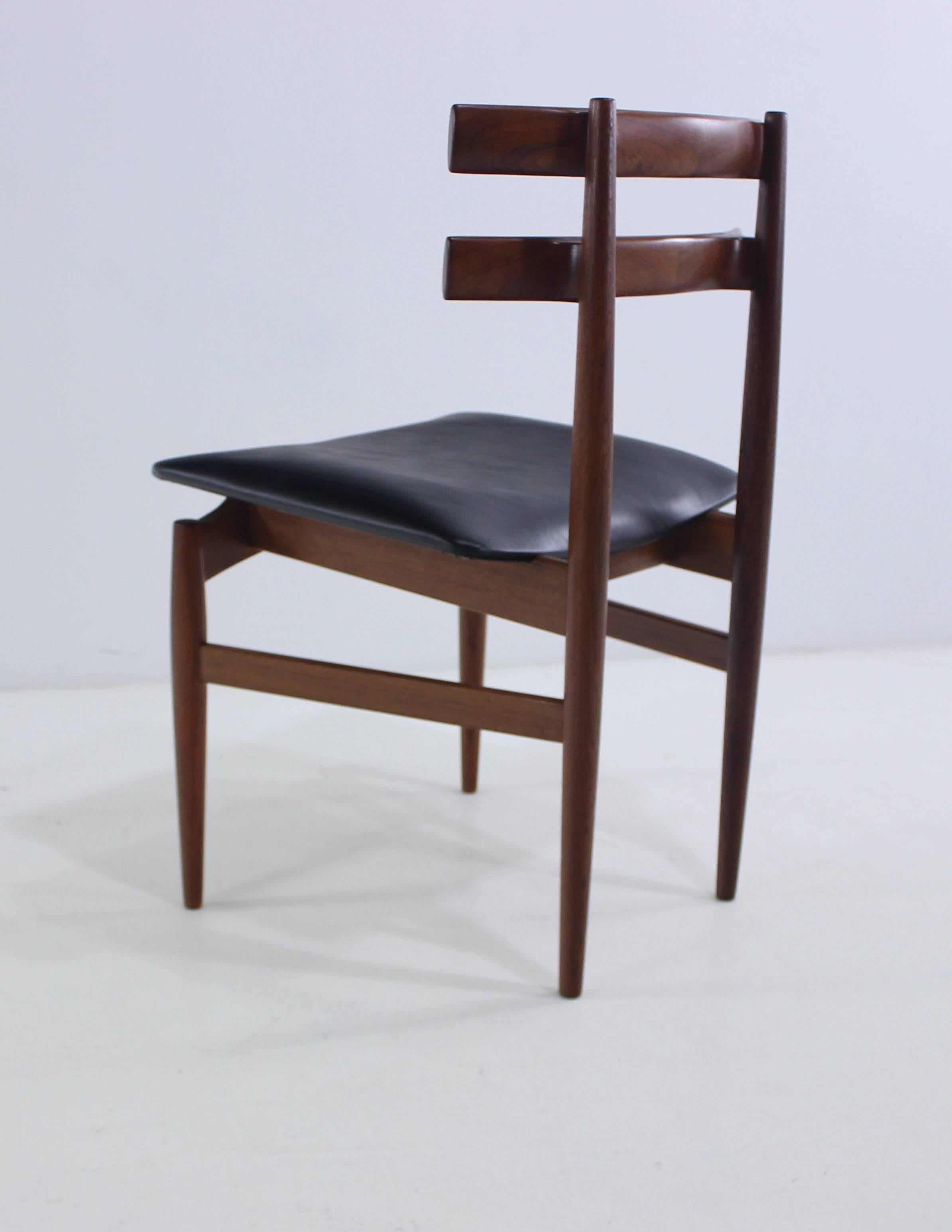 Teak Set of Six Rare Danish Modern Chairs Designed by Poul Hundevad For Sale