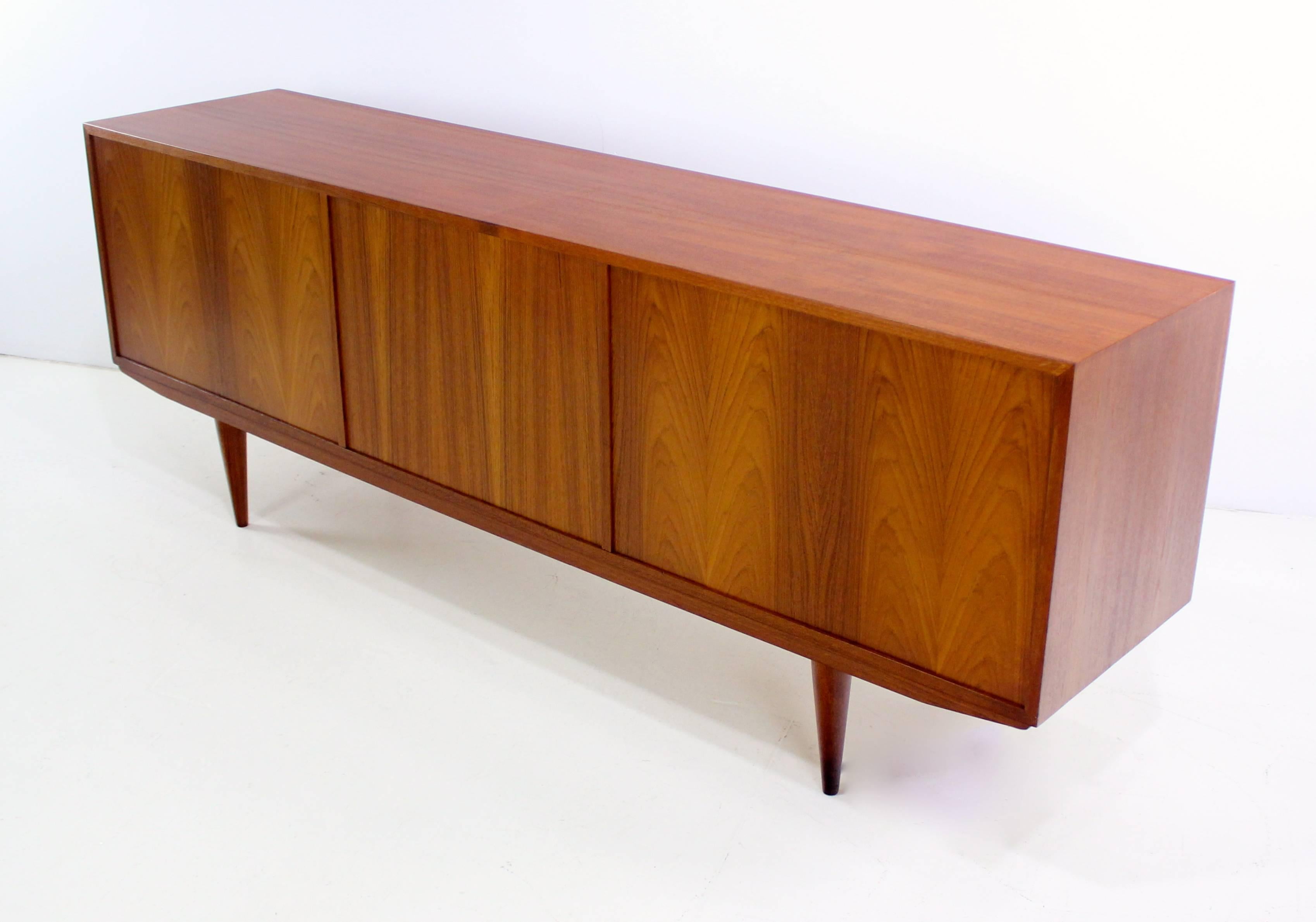 Classic Danish Modern Teak Credenza In Excellent Condition In Portland, OR