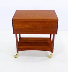 Danish Modern Teak Flatware Chest and Trolley by Ludvig Pontoppidan