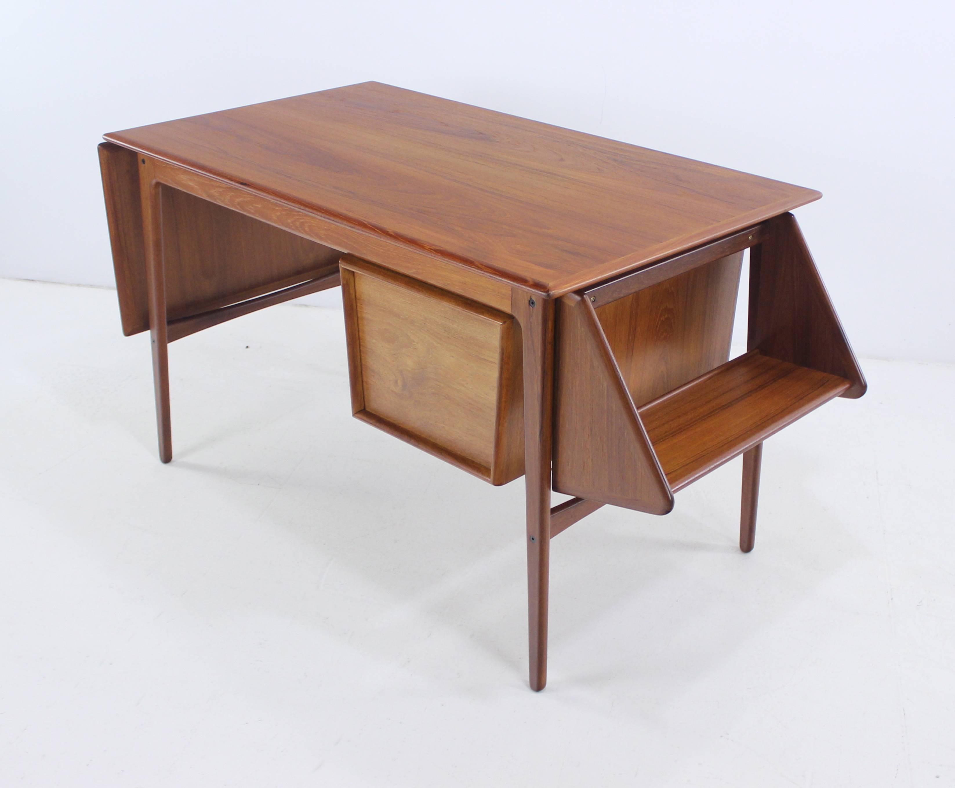 Danish Modern Teak Drop-Leaf Desk Designed by Aksel Boll Jensen For Sale 2