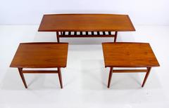 Three-Piece Solid Teak Danish Modern Tables Designed by Grete Jalk