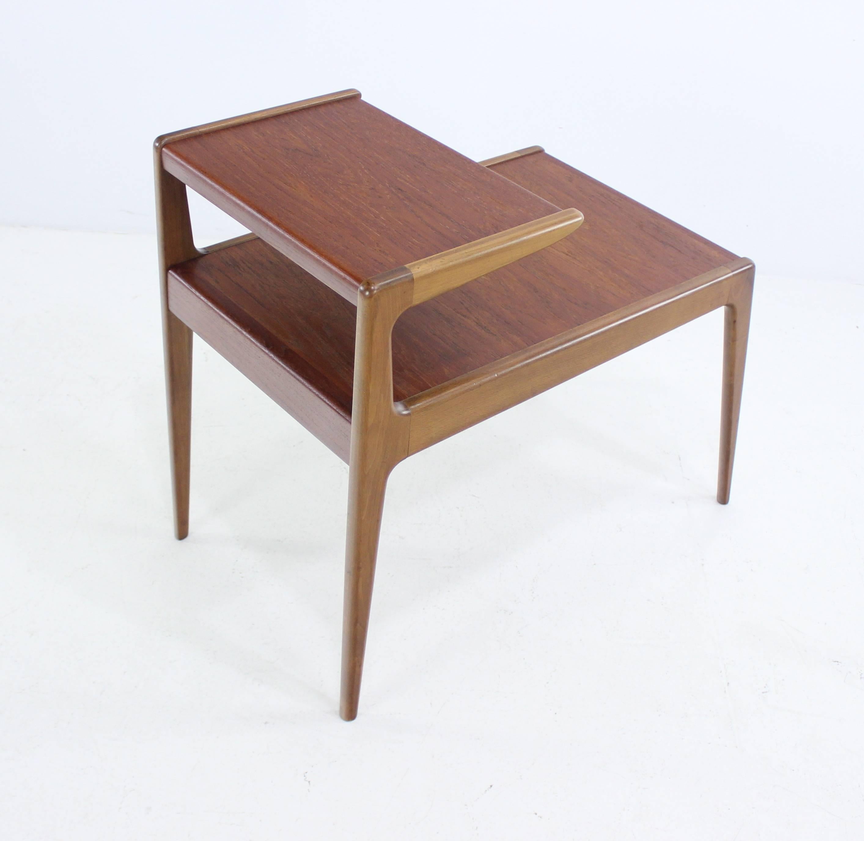 Pair of Danish Modern Teak and Beech End Tables Designed by Kurt Ostervig In Excellent Condition For Sale In Portland, OR