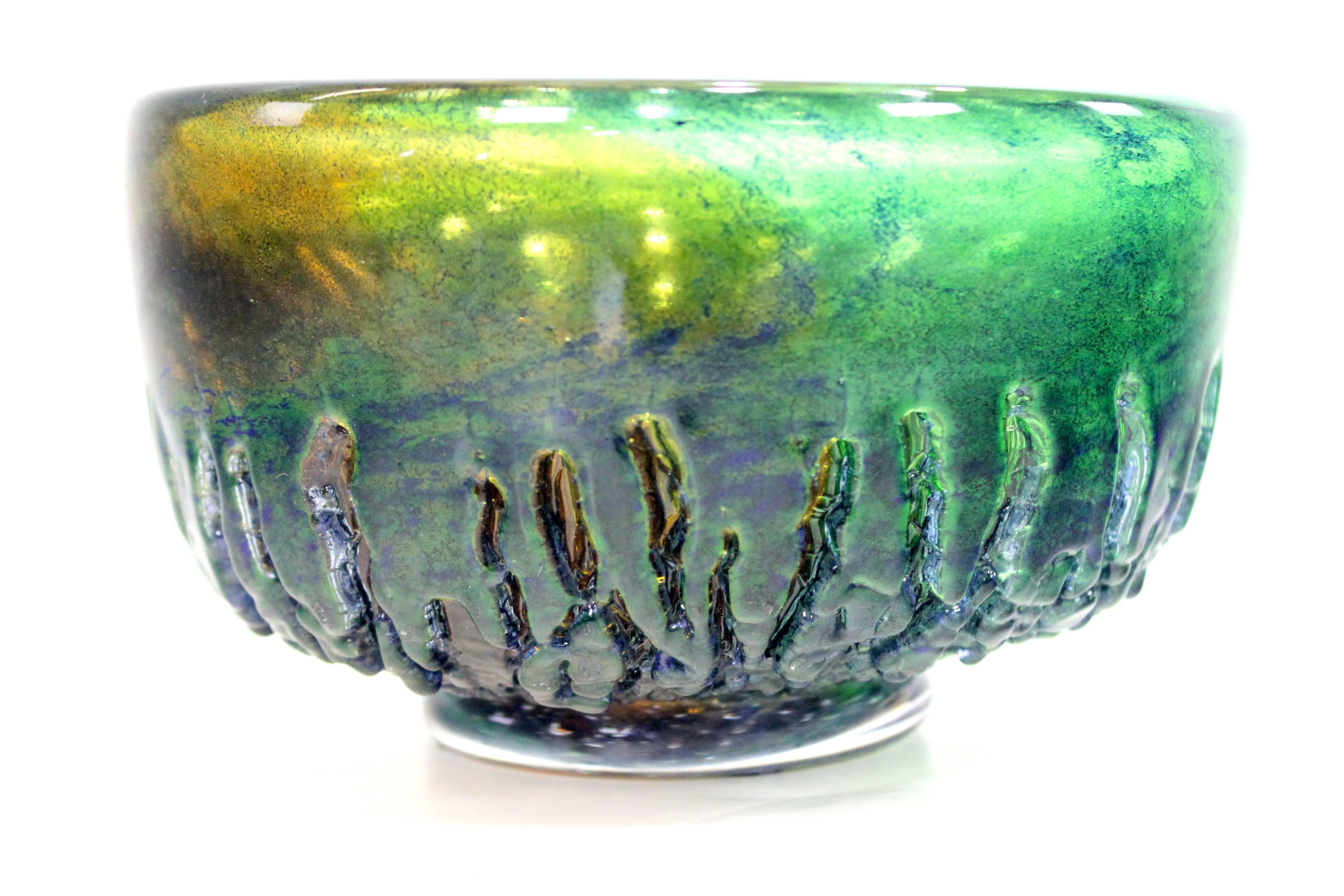 Swedish Weighty Scandinavian Modern Art Glass Bowl by Goran Warff for Kosta For Sale