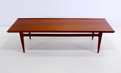 Larger Danish Modern Solid Teak Coffee Table Designed by Finn Juhl