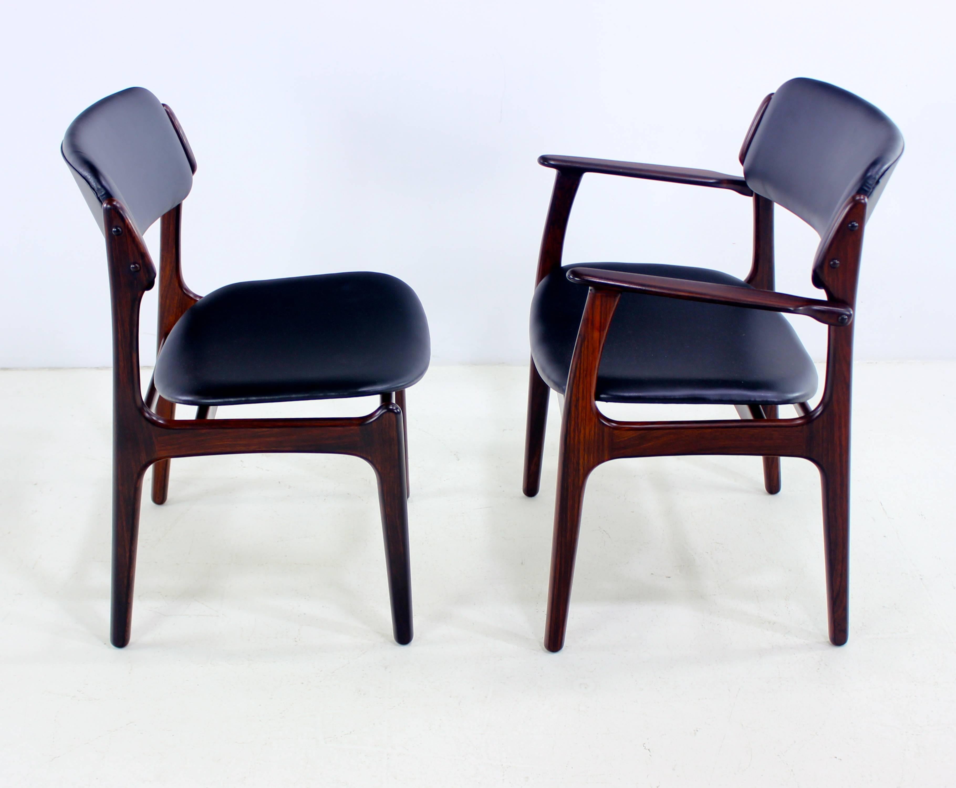 20th Century Set of Six Danish Modern Rosewood Dining Chairs Designed by Erik Buck For Sale