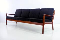 Classic Danish Modern Teak Framed Sofa Designed by Ole Wanscher