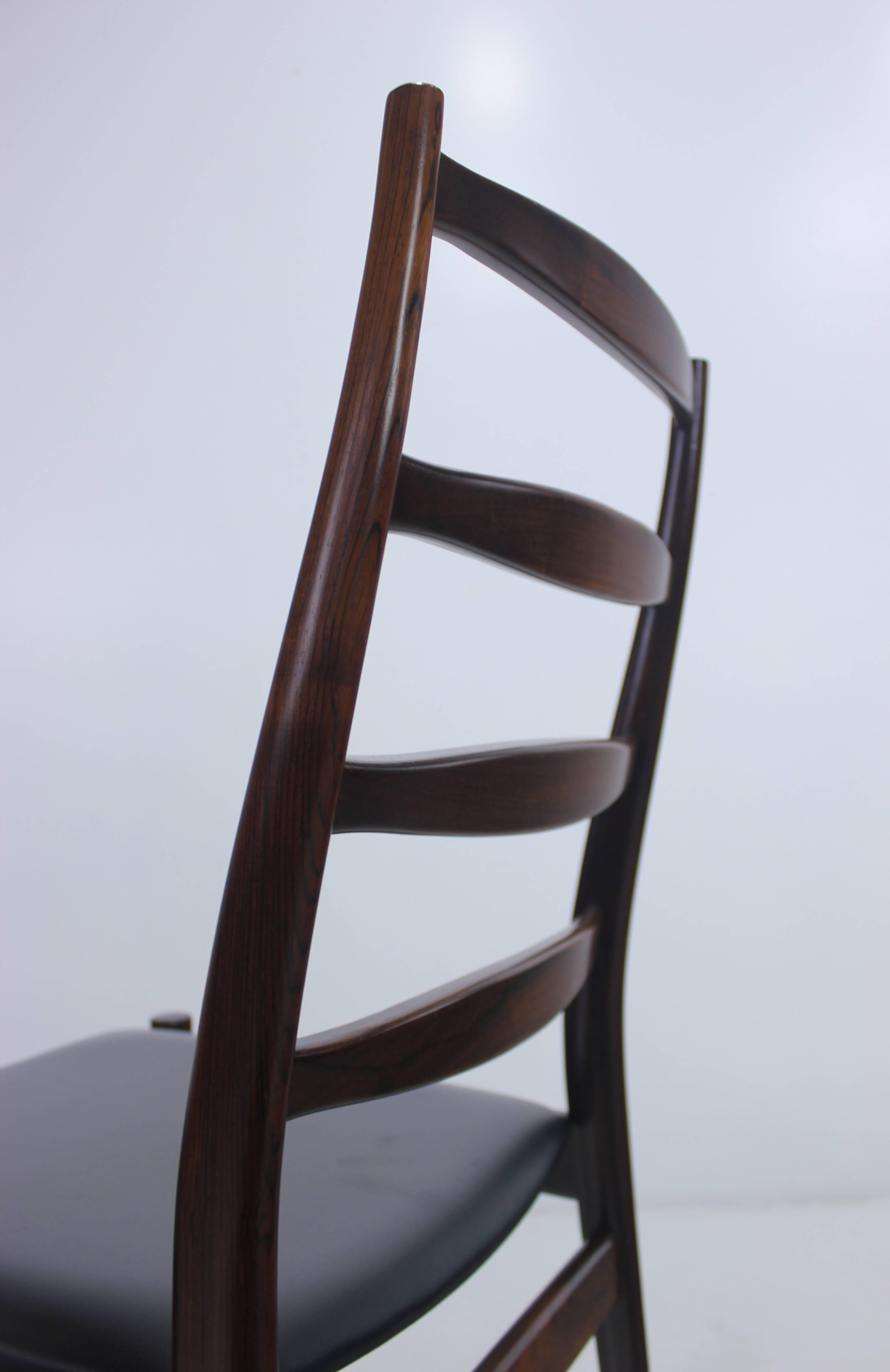 20th Century Set of Six Danish Modern Rosewood Ladder Back Chairs by Torbjørn Afdal For Sale