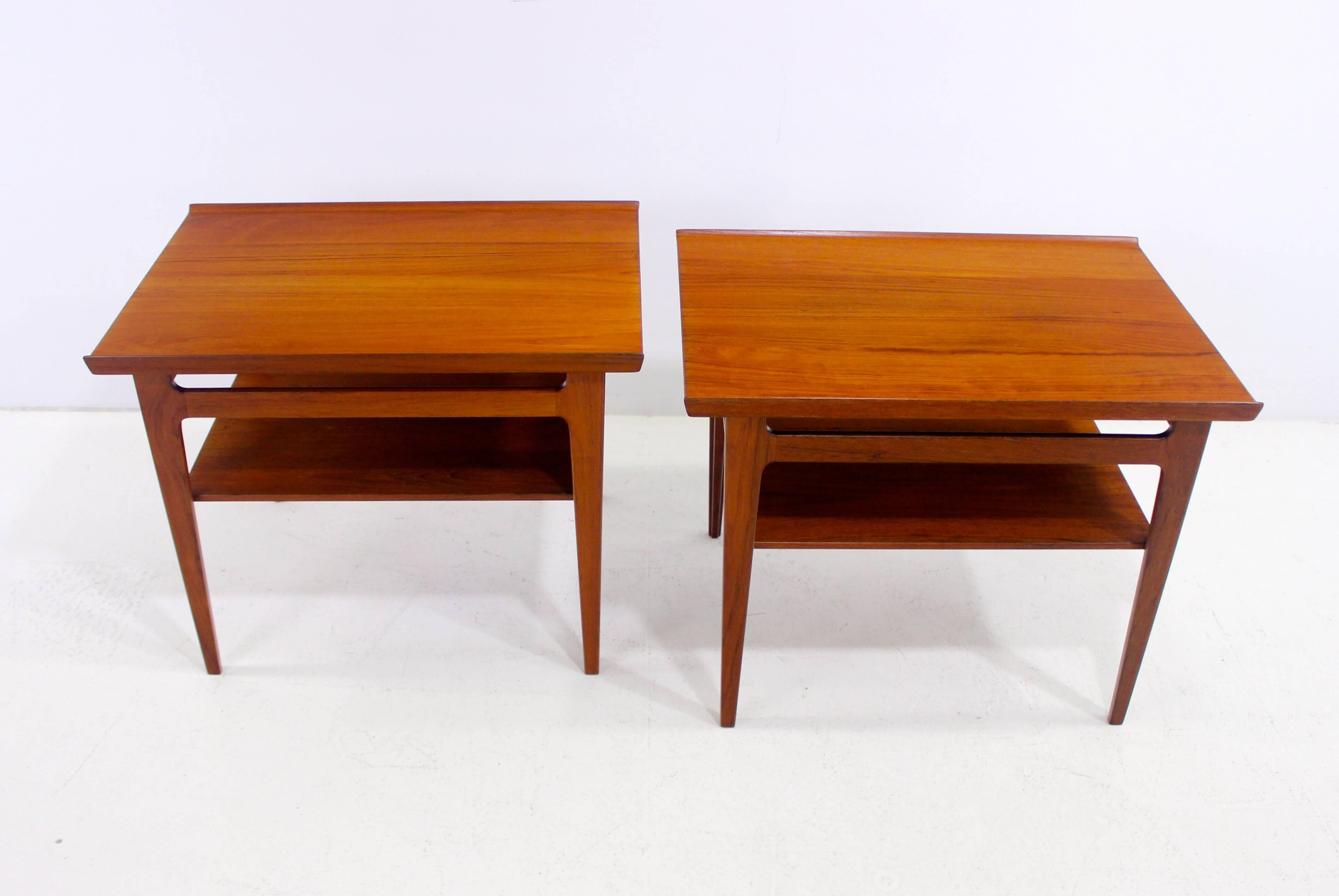 20th Century Danish Modern Solid Teak Three-Piece Table Set Designed by Finn Juhl For Sale