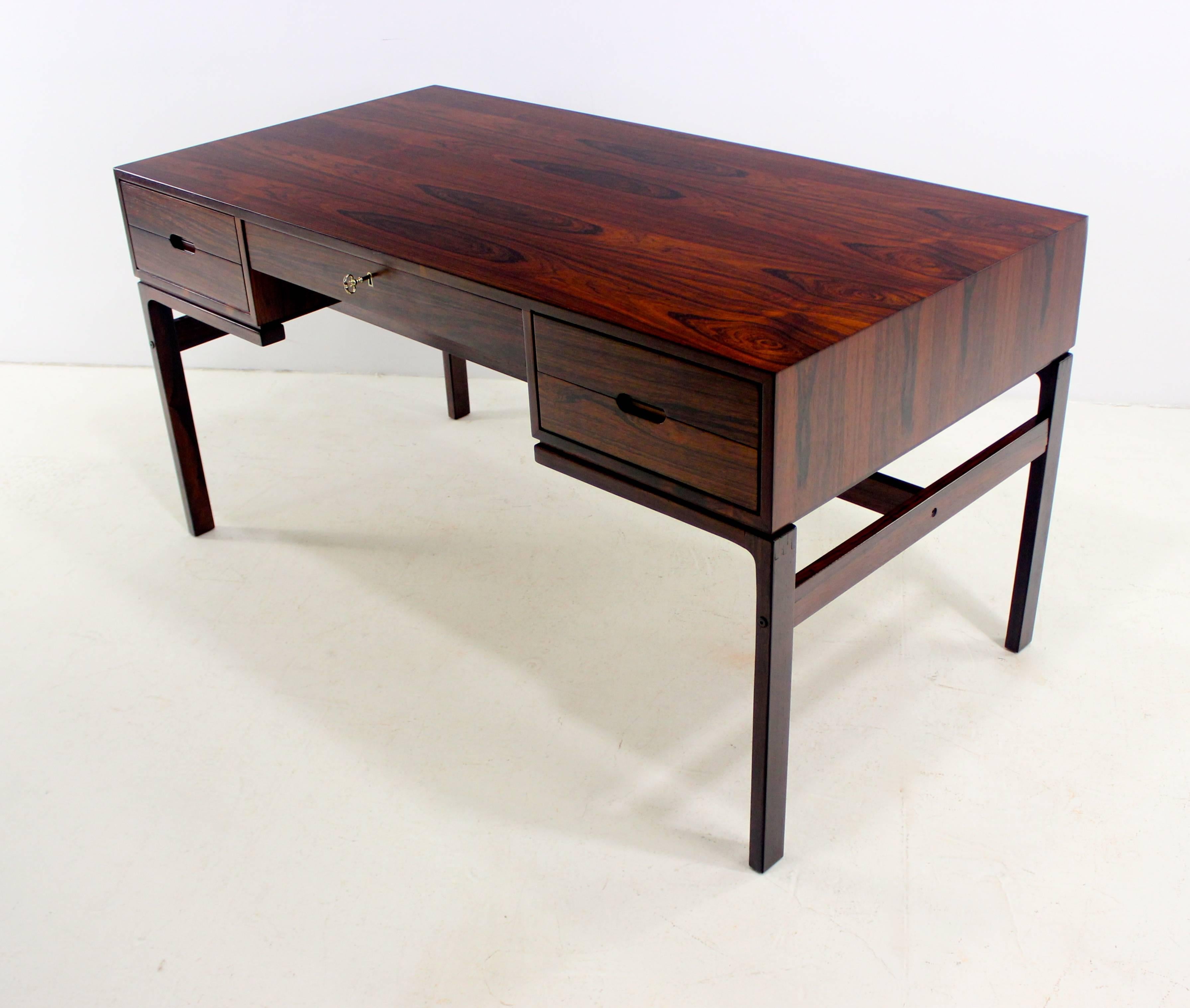 Scandinavian Modern Danish Modern Rosewood Desk Designed by Arne Wahl Iversen For Sale