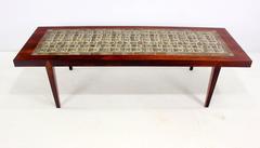 Danish Modern Rosewood Coffee Table with Hand Crafted Tiles by Severin Hansen Jr