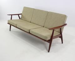 Danish Modern Teak Framed Sofa Designed by Hans Wegner