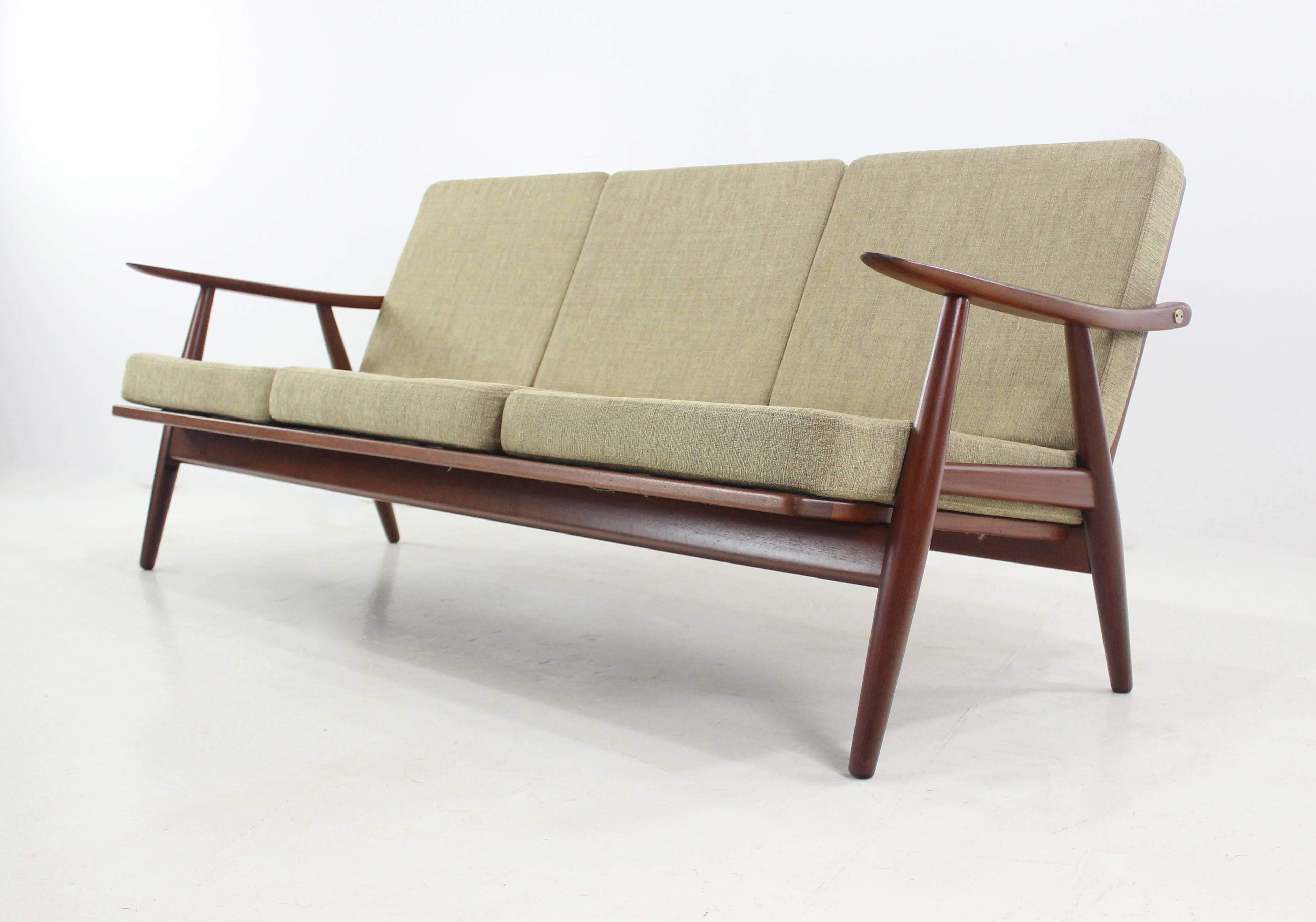 Scandinavian Modern Danish Modern Teak Framed Sofa Designed by Hans Wegner For Sale