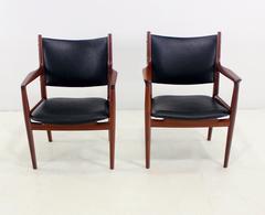 Very Rare Pair of Danish Modern Armchairs Designed by Hans Wegner