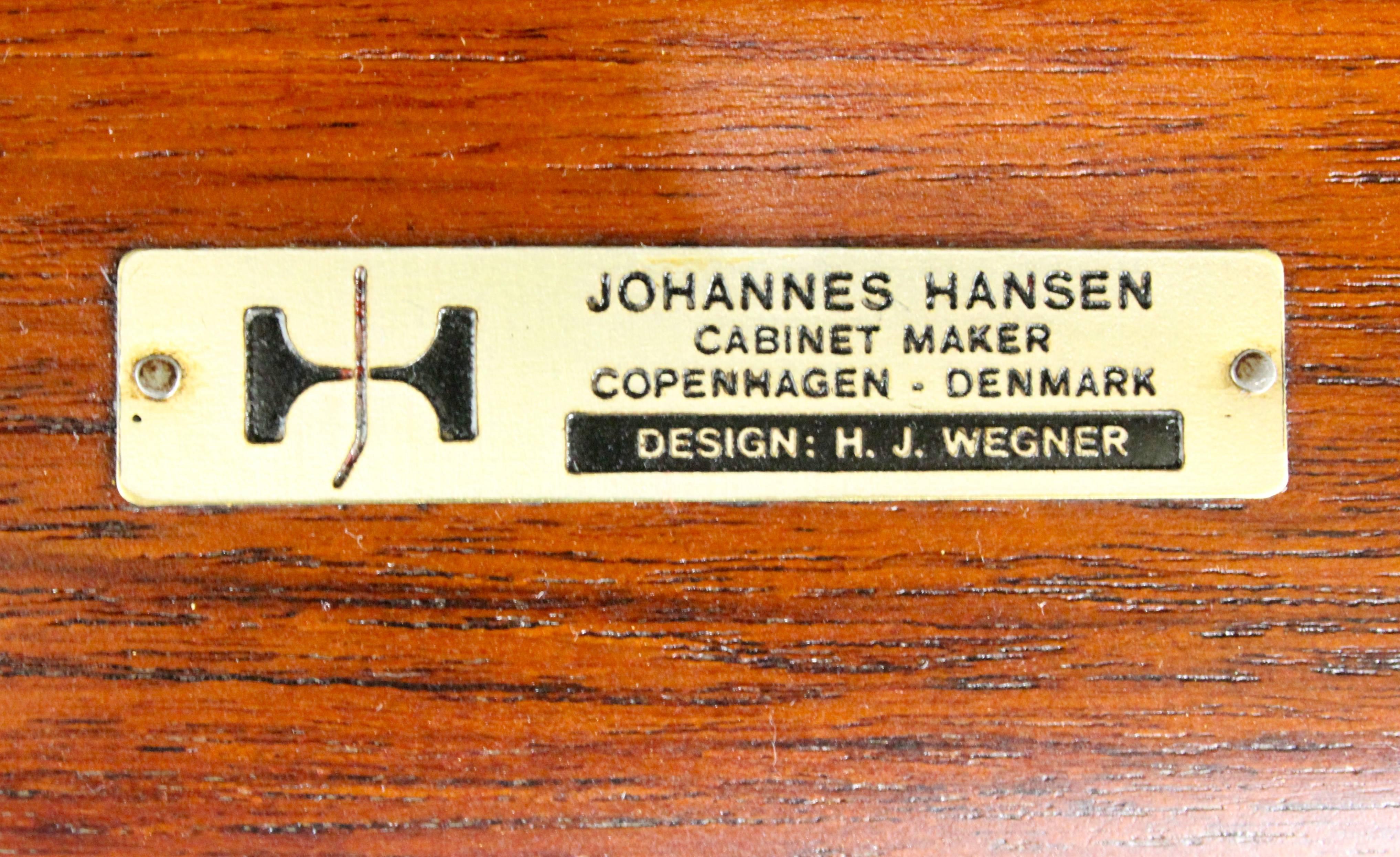 Teak Very Rare Pair of Danish Modern Armchairs Designed by Hans Wegner For Sale