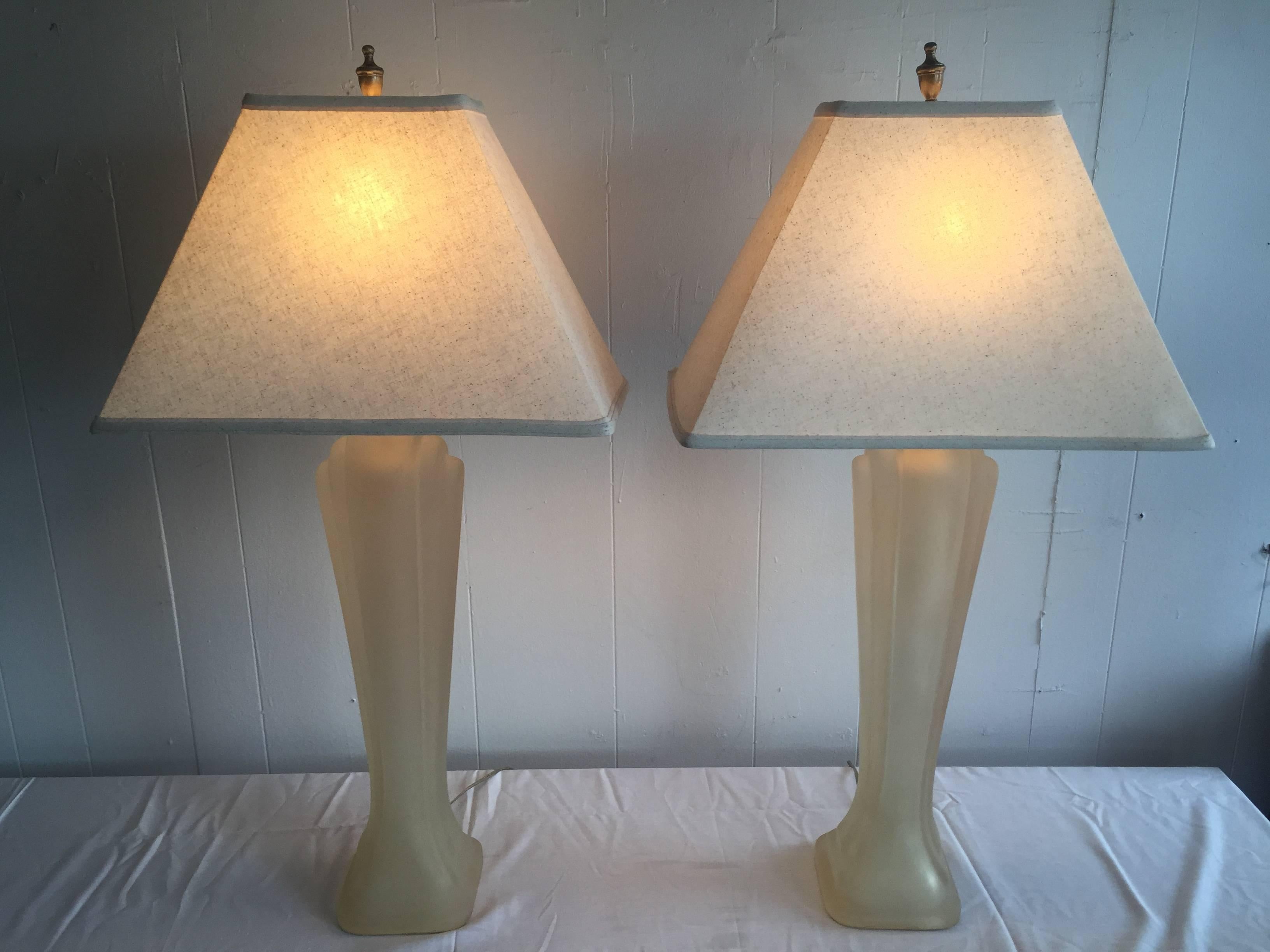 Italian Pair of Paolo Gucci for Gucci Opaque Lucite Table Lamps