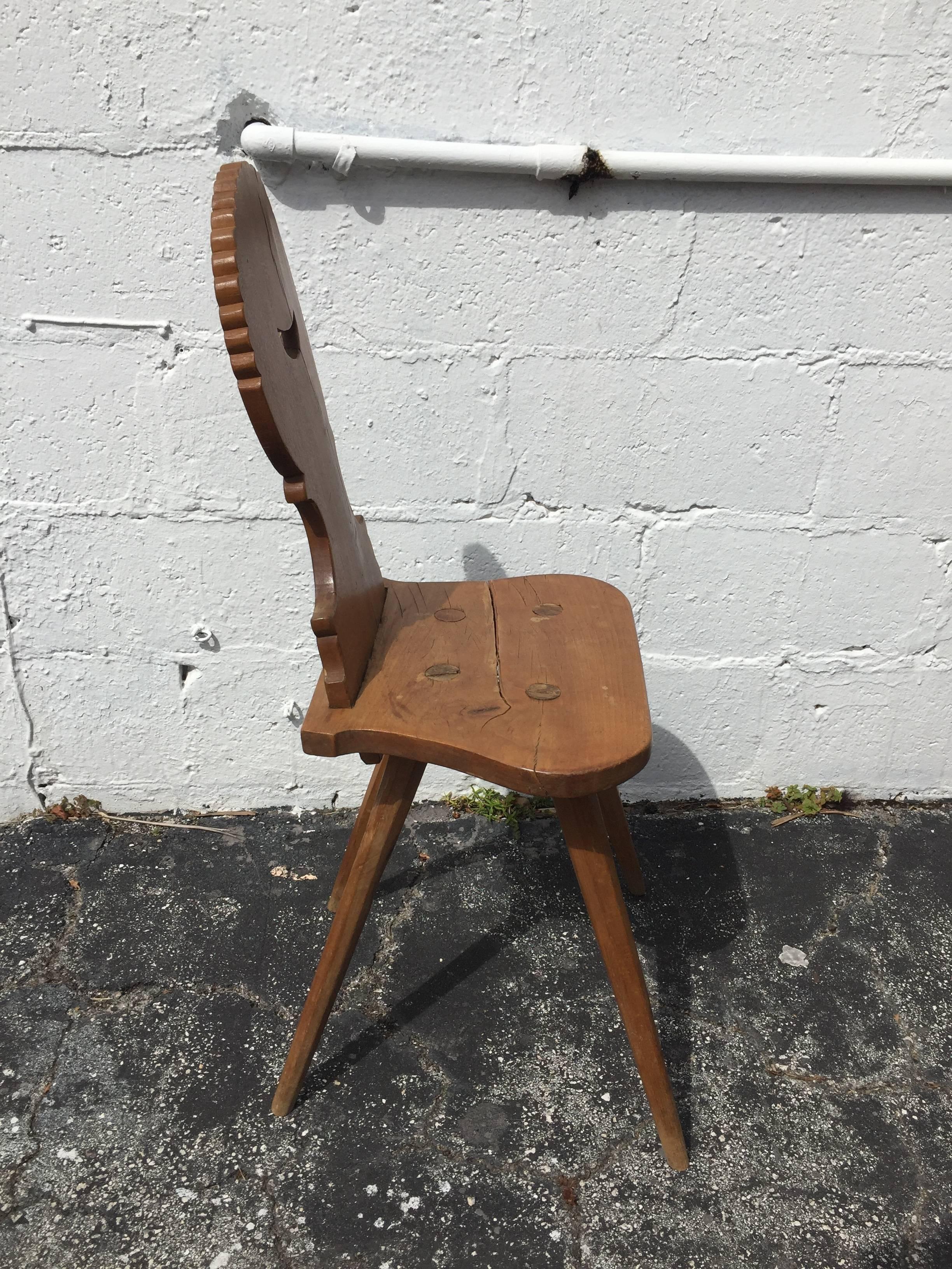 Folk Art Set of Eight 19th Century Swiss Alpine Chairs