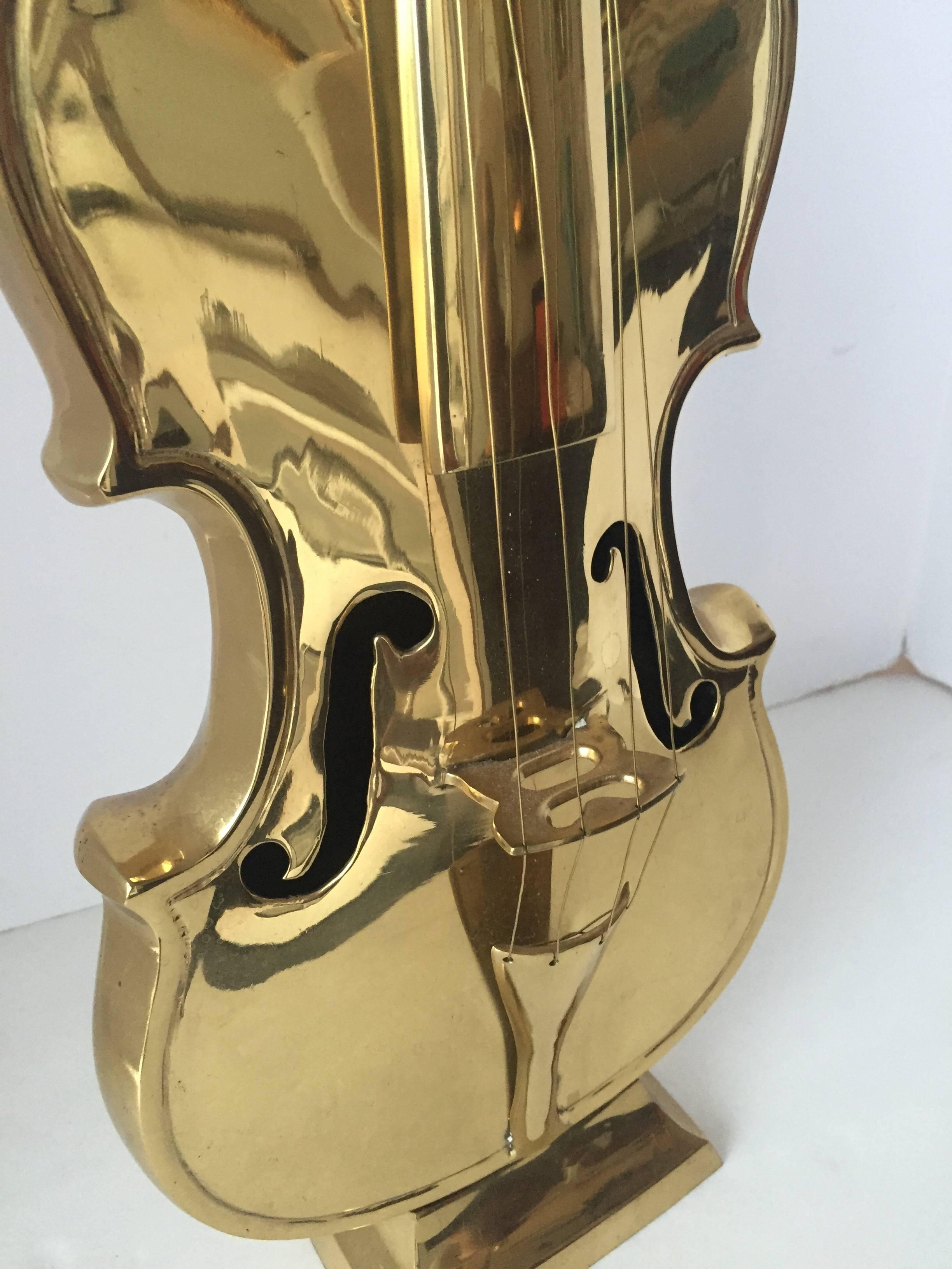 20th Century Brass Violin Sculpture
