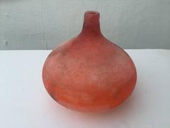 Orange Cenedese Scavo Murano Glass Vase