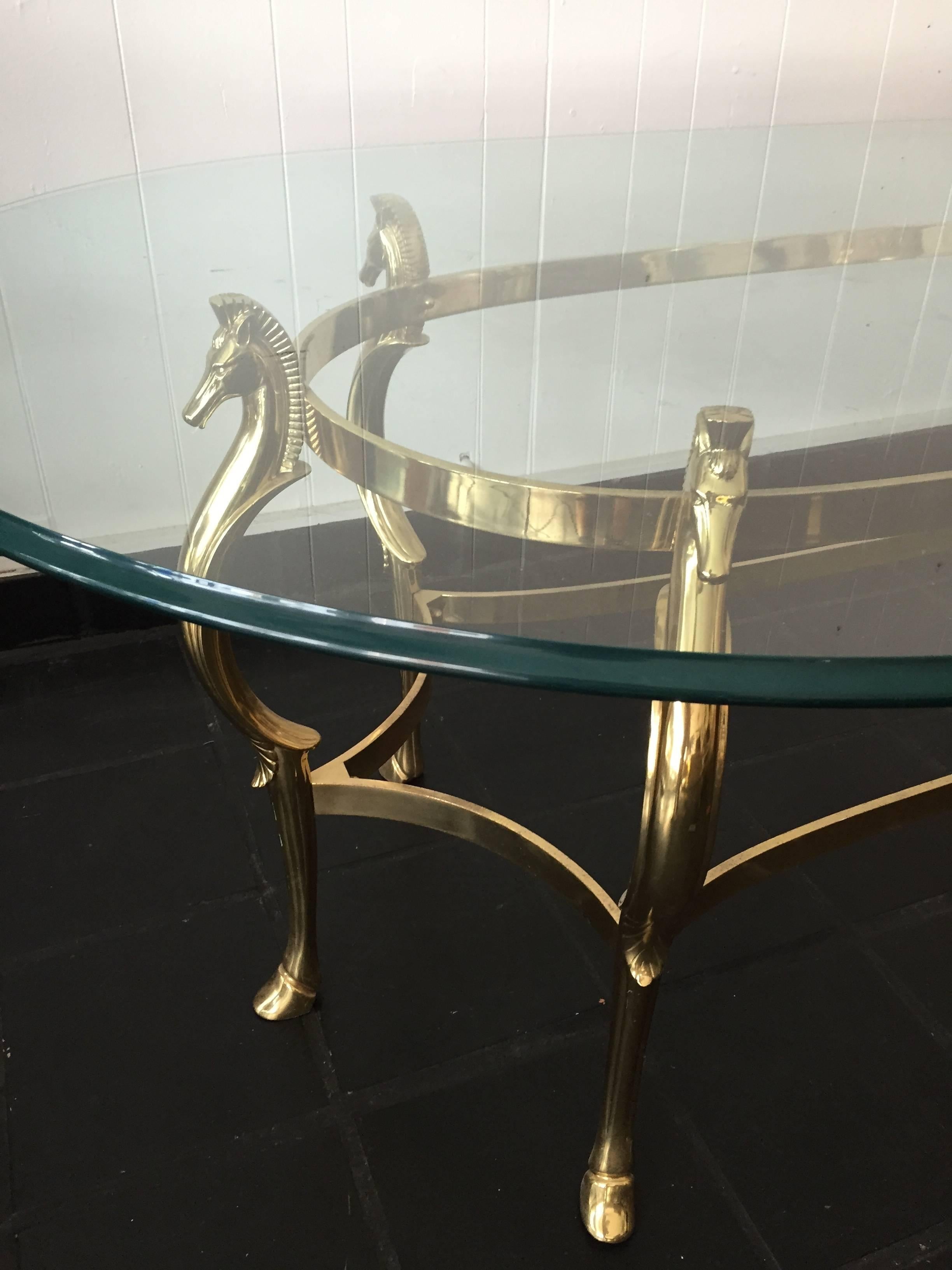 French Brass Maison Jansen Horse Dining Table