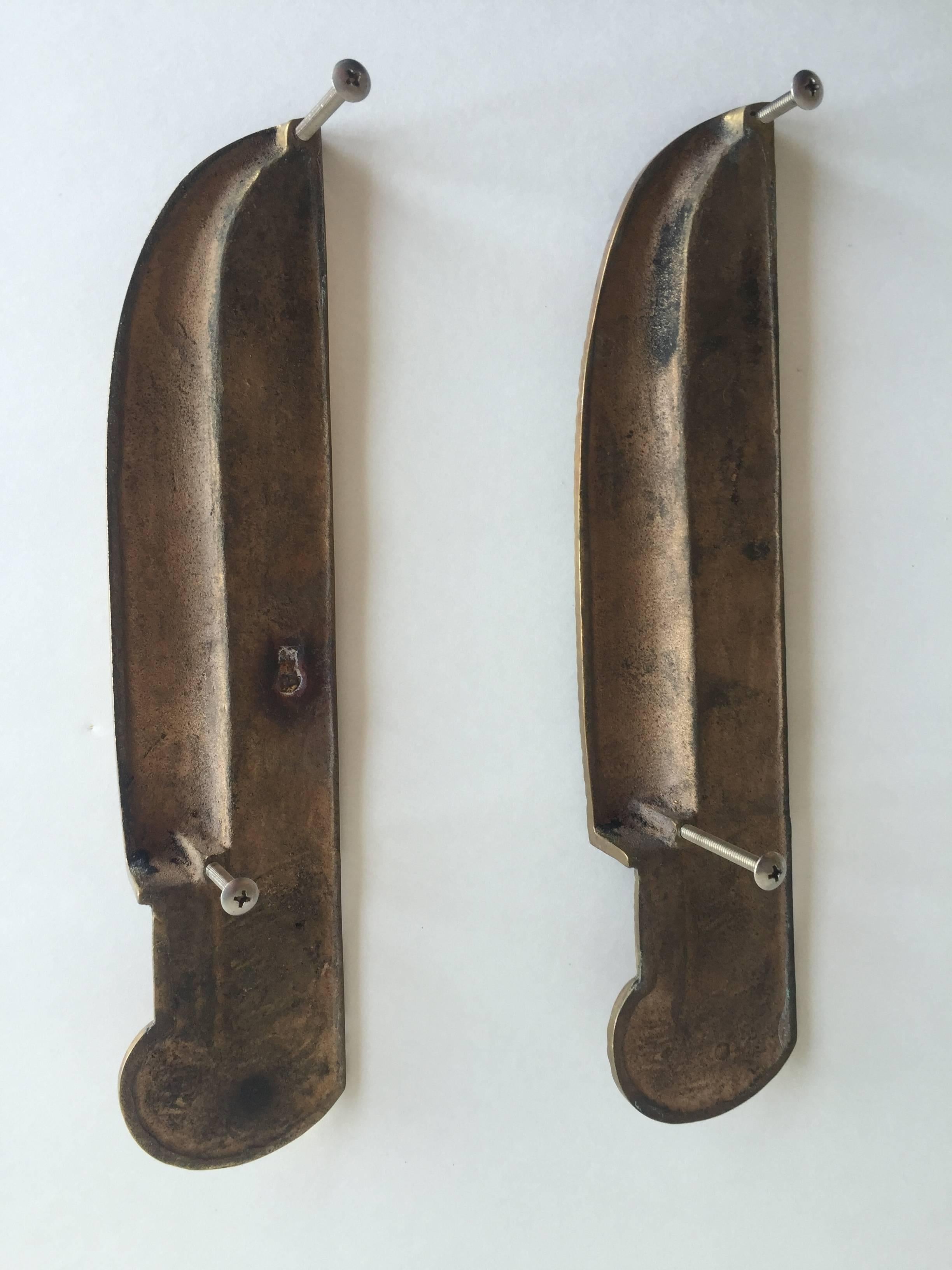 Unknown Vintage Bronze Decorative Knife Handles