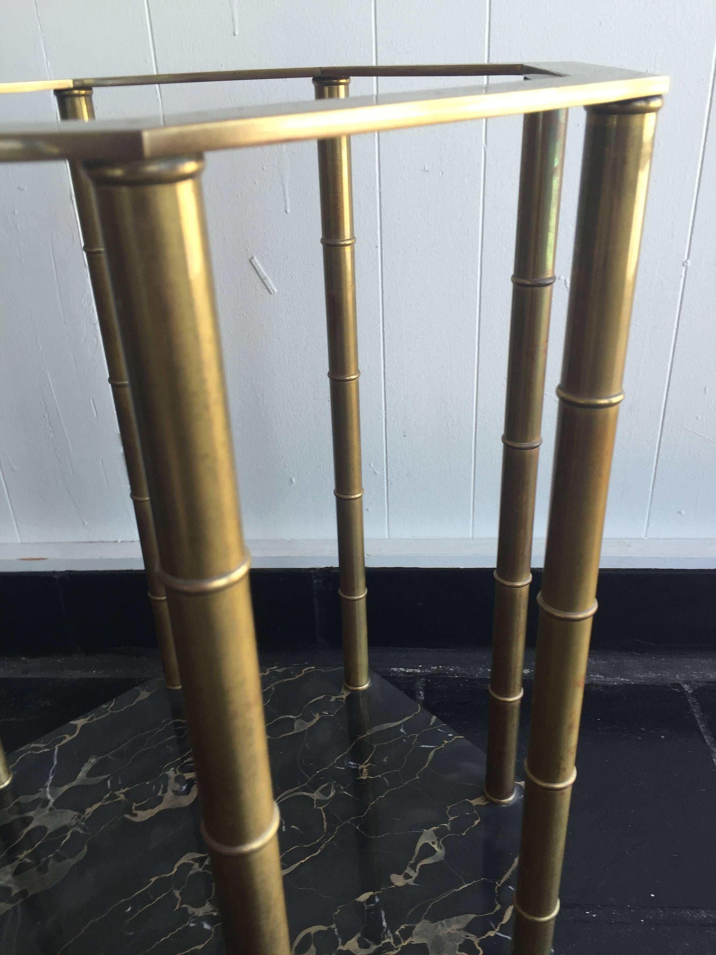 Brass Marble Mastercraft Table In Good Condition In West Palm Beach, FL