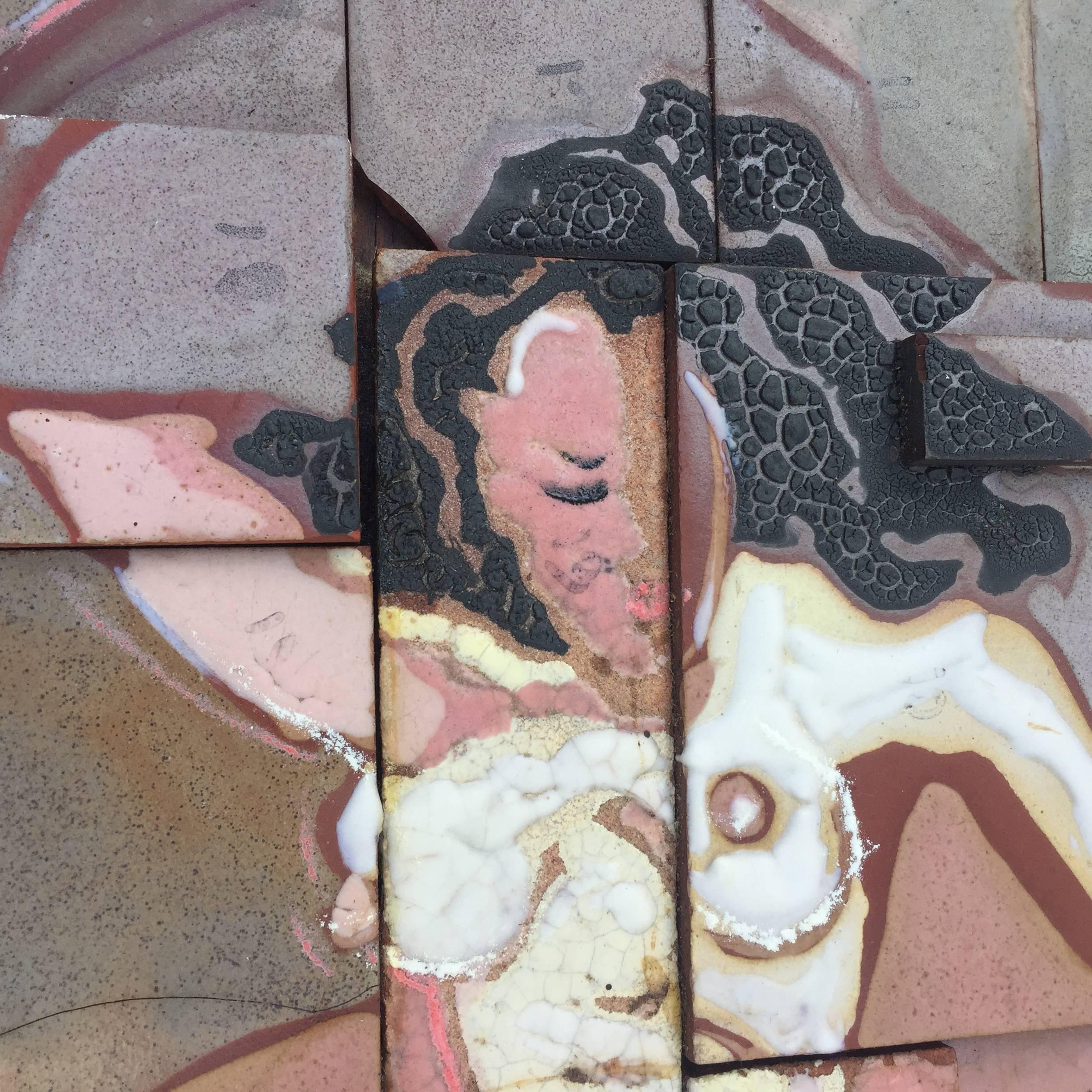 Mid-Century Modern Fran Williams Wagner 3 Dimensional Erotica Tile Art For Sale