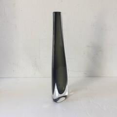 Sommerso Cased Grey and Clear Orrefors Vase by Nils Landberg