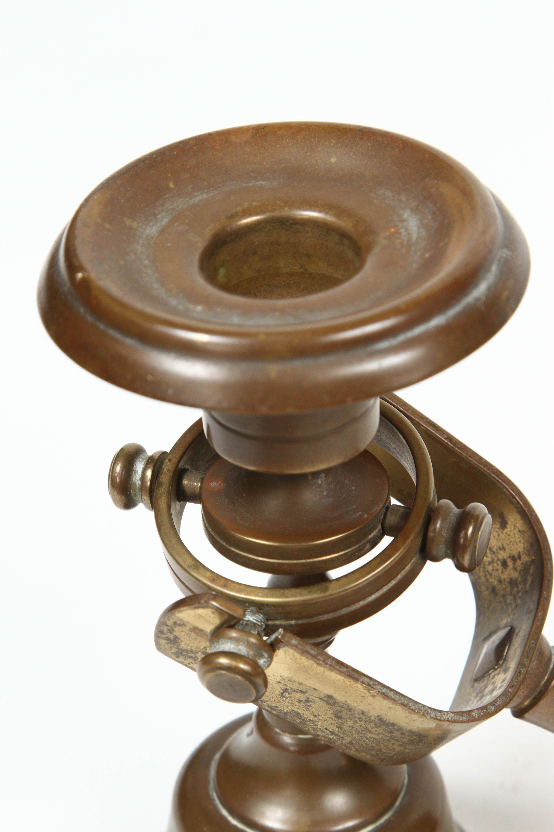 Early 20th Century 1920s Ship Candleholders with Gimbal