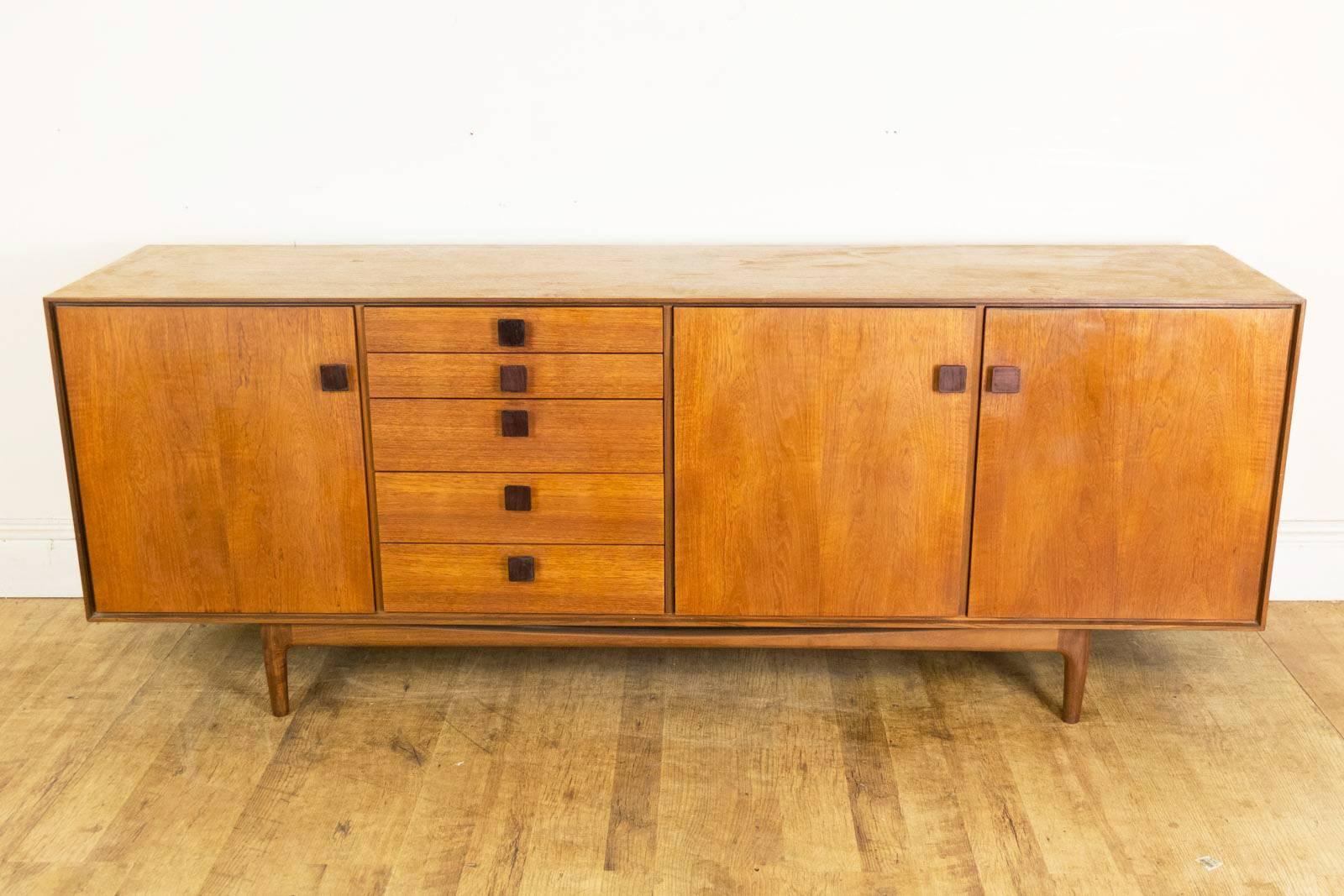 Mid-20th Century Kofod Larsen Sideboard in Rosewood and Teak. For Sale