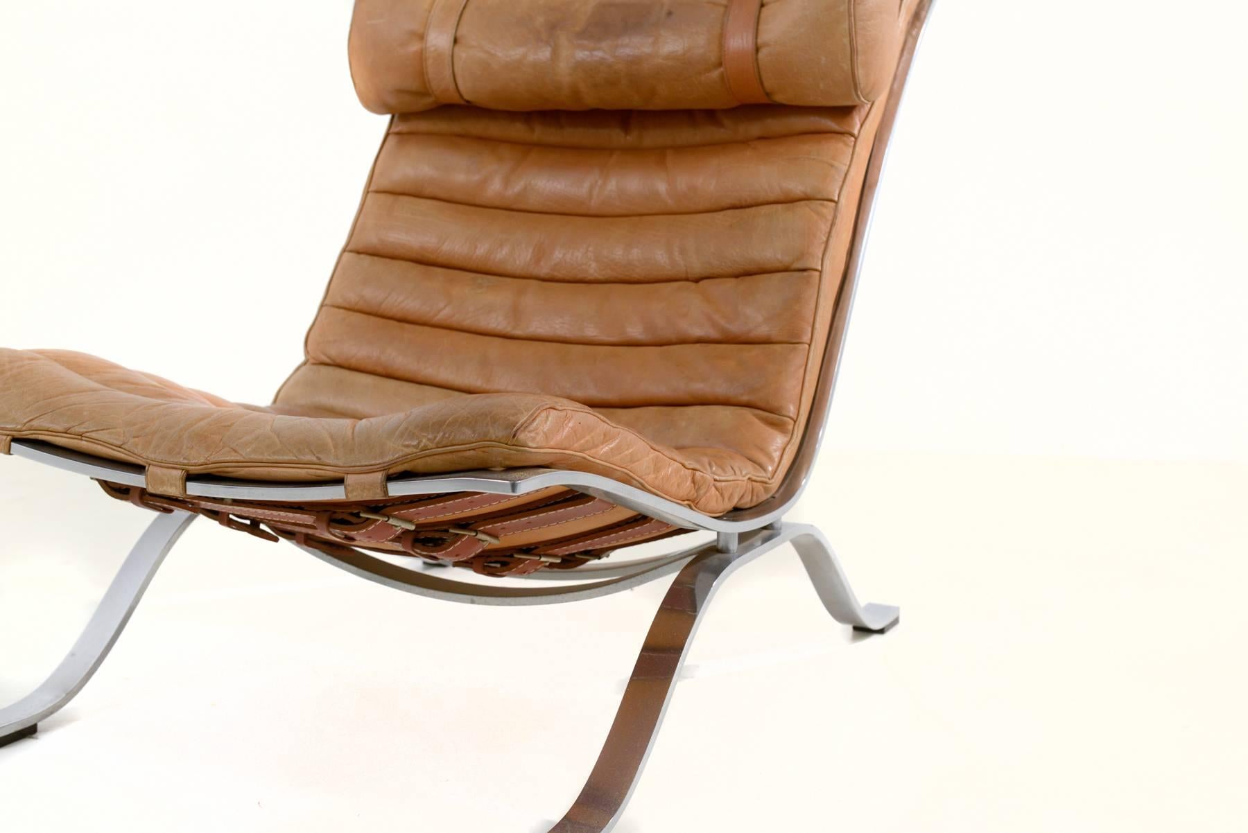Brown Leather Ari Chair, by Arne Norell 2