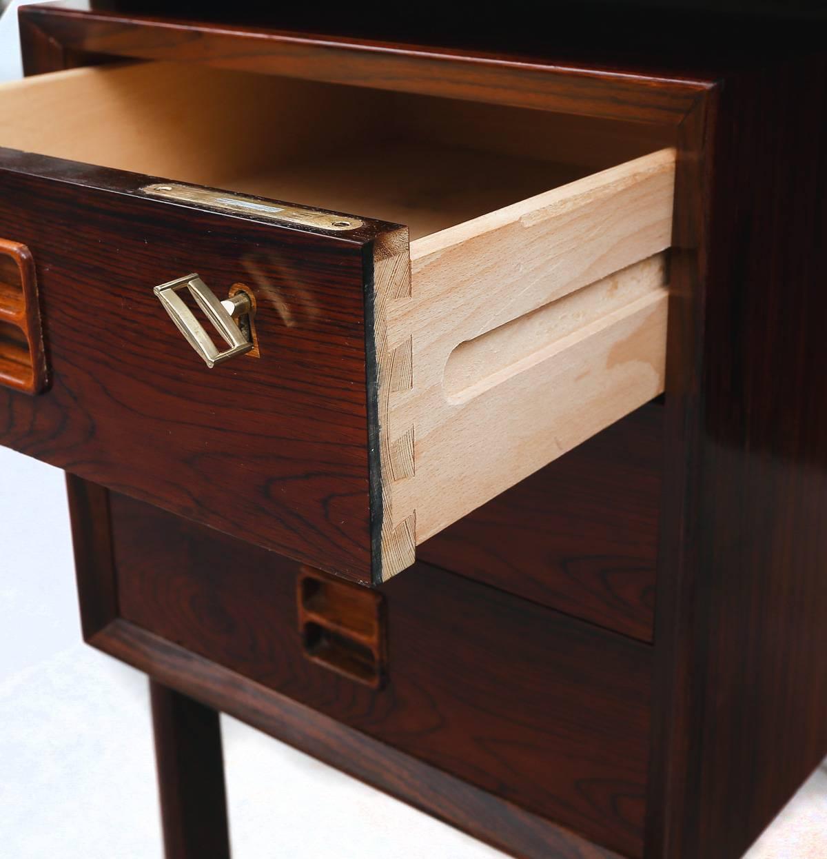 Danish Desk by Arne Vodder in Rosewood In Fair Condition In Amsterdam, NL