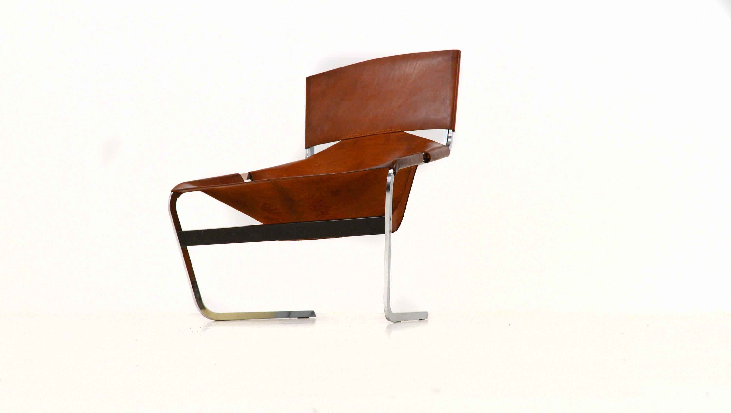 European Leather Artifort F444, Pierre Paulin Lounge Chair