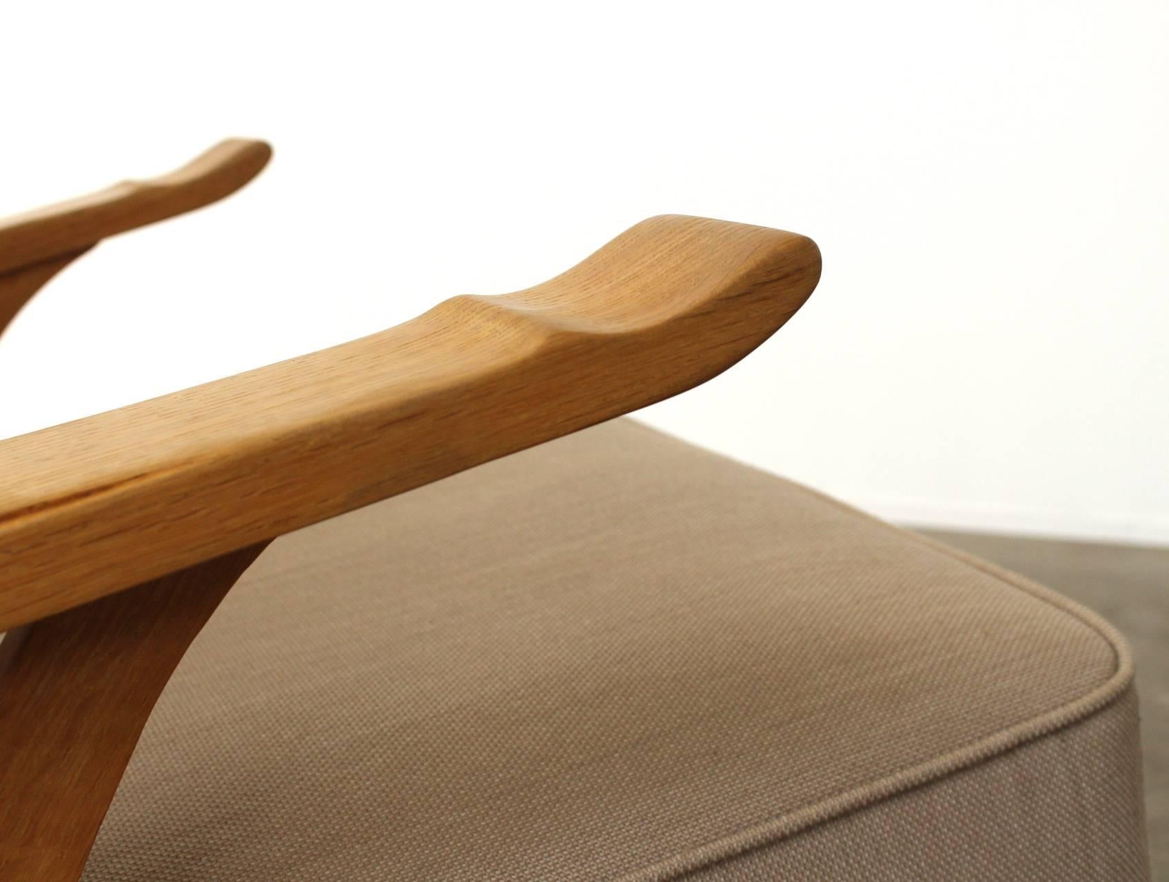 Fabric Bas Van Pelt Dutch Art Deco Modernist Oak Armchair