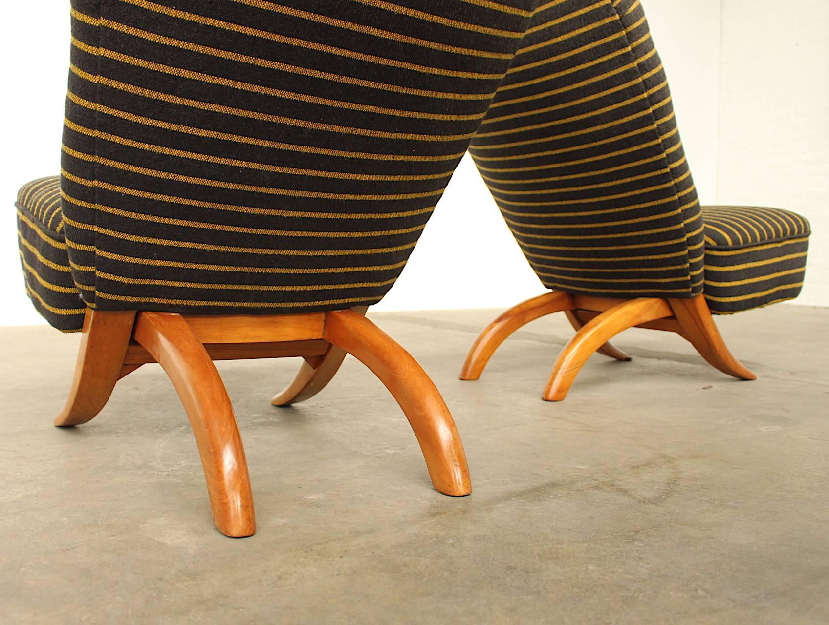 Mid-20th Century Set of Two Congo Chairs by Theo Ruth for Artifort, Dutch Design, circa 1950