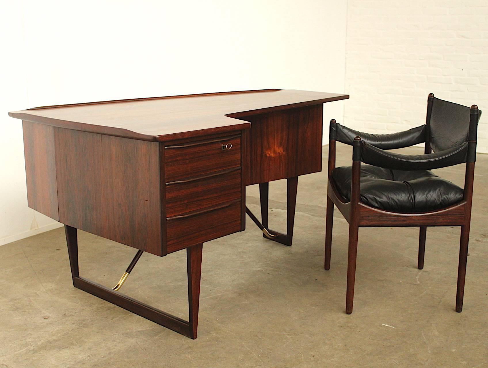 Mid-Century Modern Writing Desk by Peter Lovig Nielsen for Hedensted, and Kristian Vedel Chair For Sale