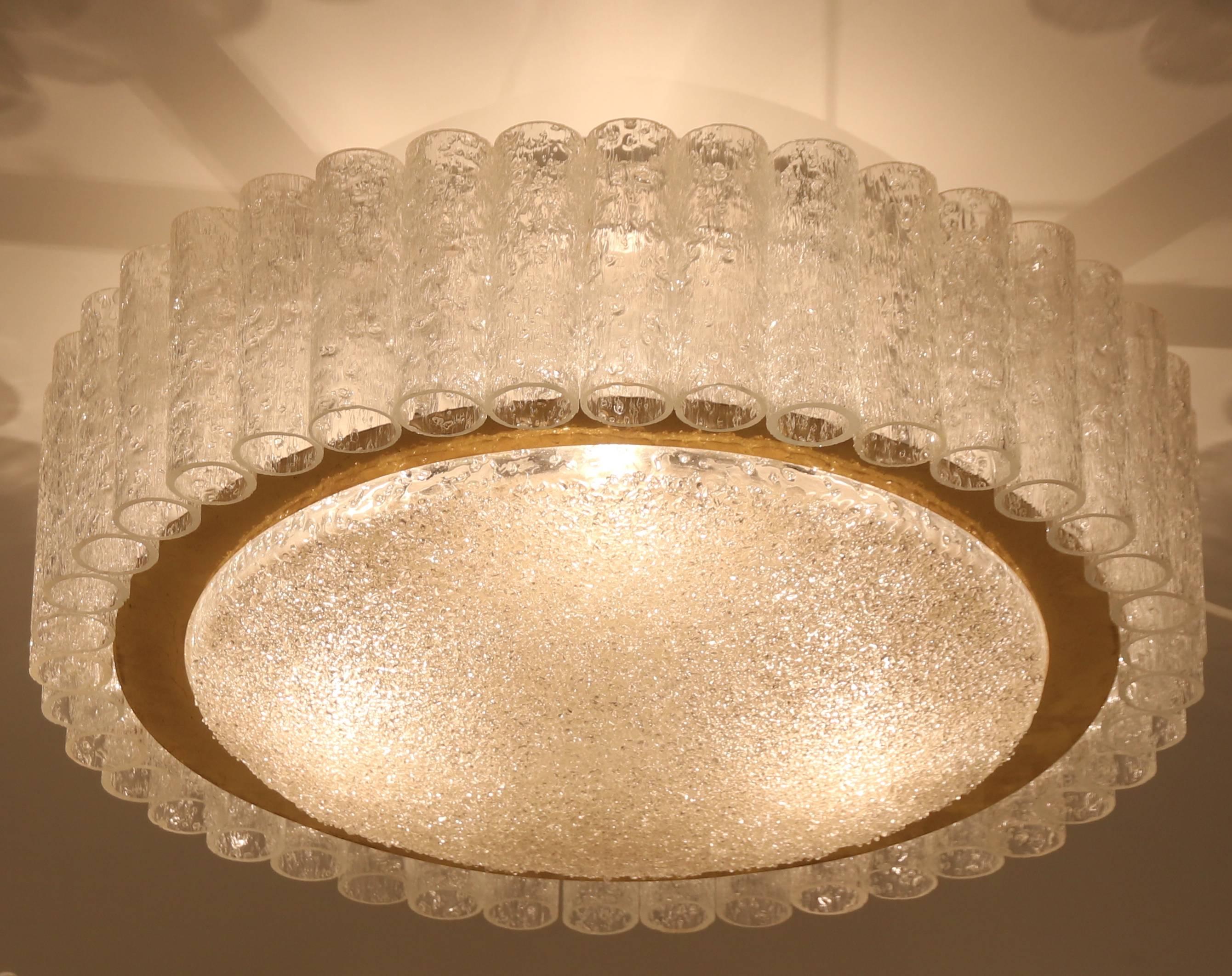 For all items from this dealer please hit the button VIEW ALL FROM SELLER below on this page

Beautiful Hollywood Regency style flush mount light by Doria Leuchten, made in Austria with Italian Murano glass. The light is large, 60 cm in diameter and