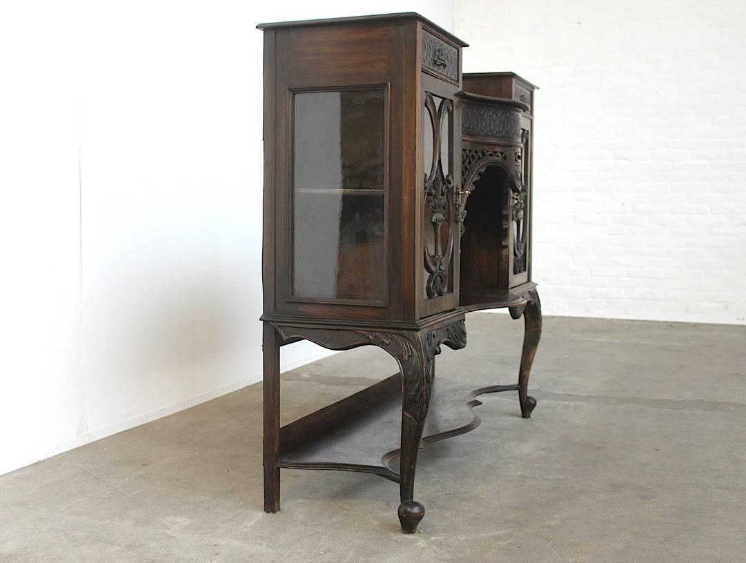 Early 20th Century French Art Nouveau Showcase Cabinet or Service Buffet For Sale