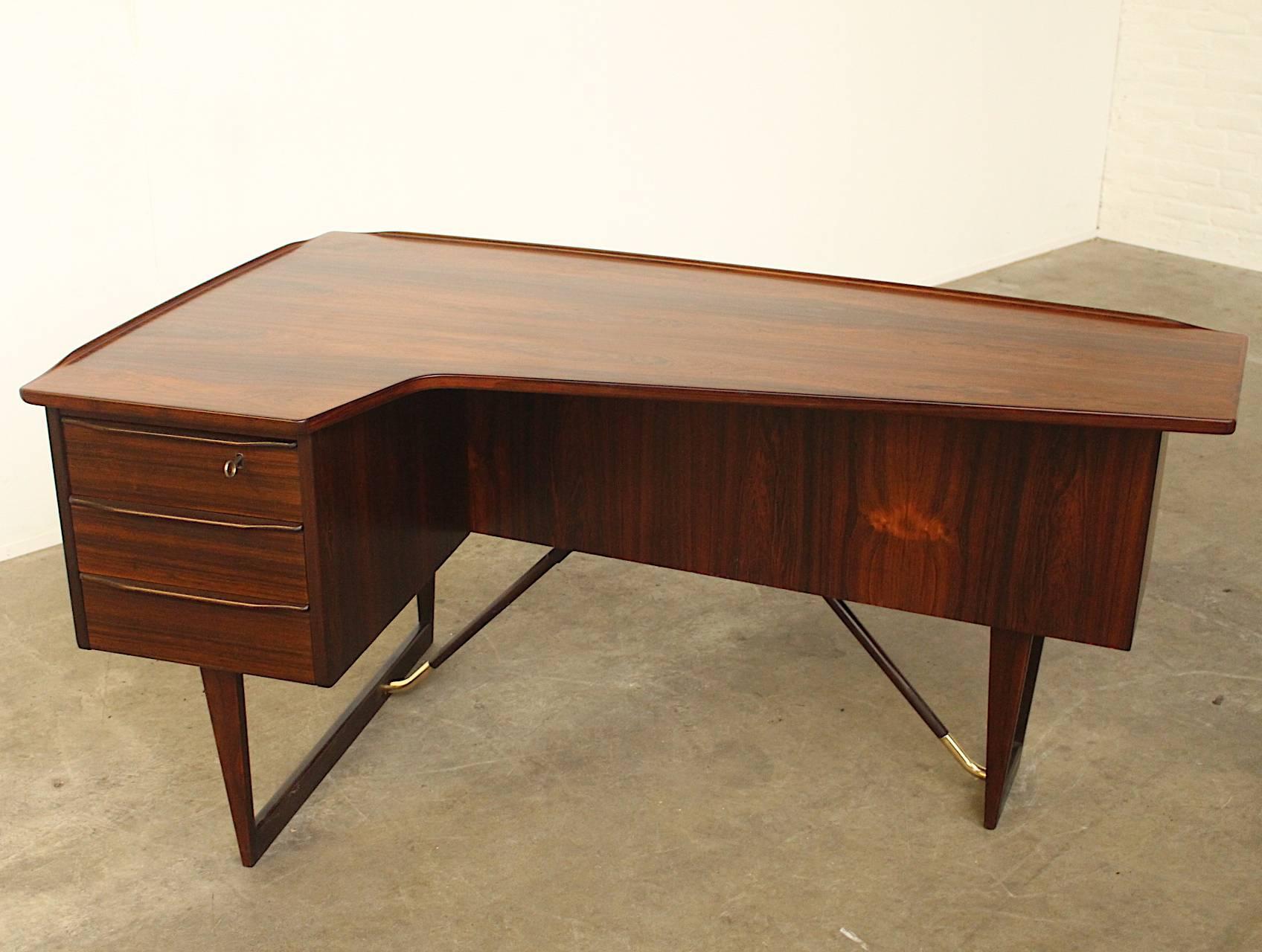 Mid-20th Century Writing Desk by Peter Lovig Nielsen for Hedensted and Kristian Vedel Chair For Sale