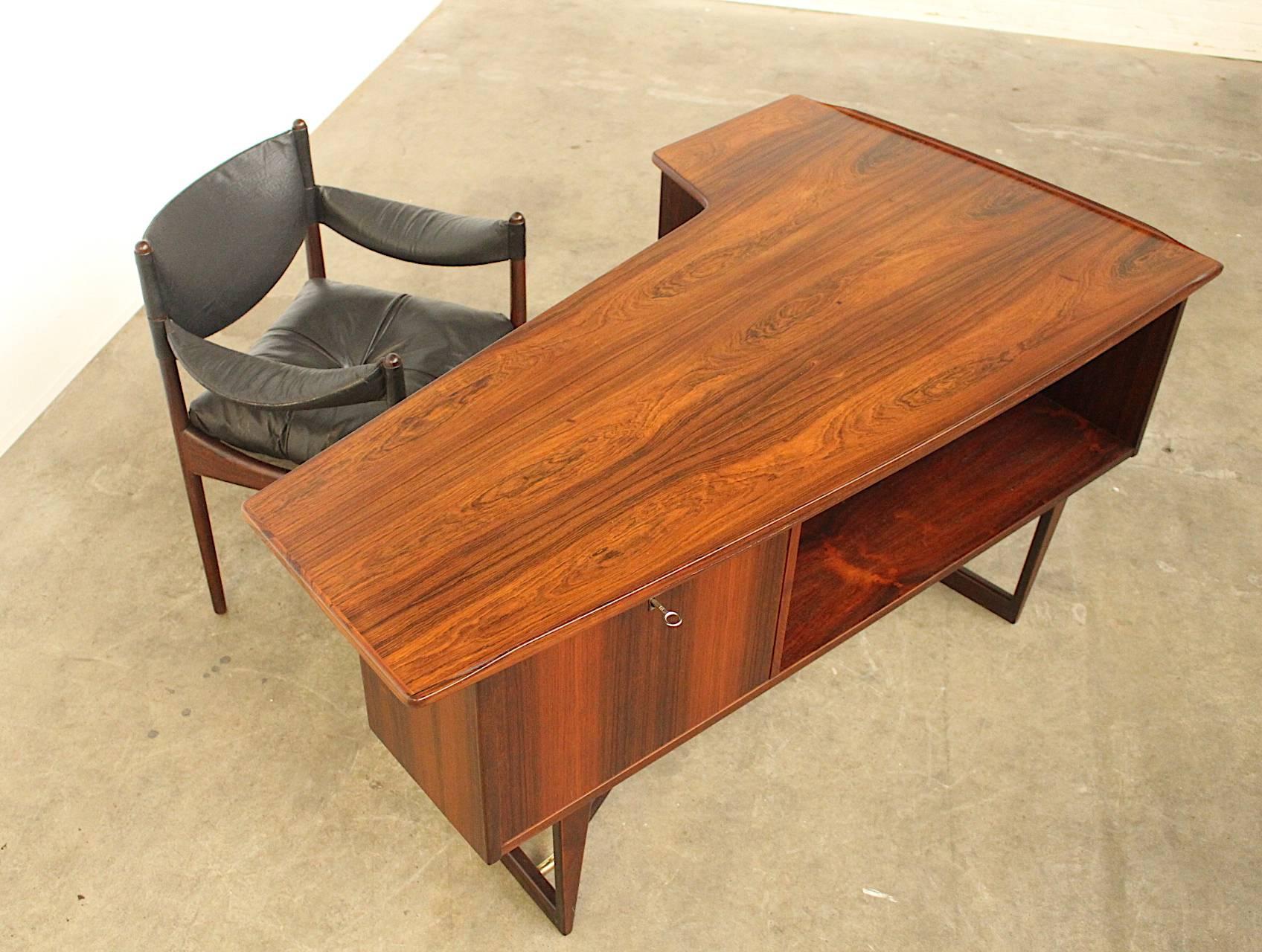 Copper Writing Desk by Peter Lovig Nielsen for Hedensted and Kristian Vedel Chair For Sale
