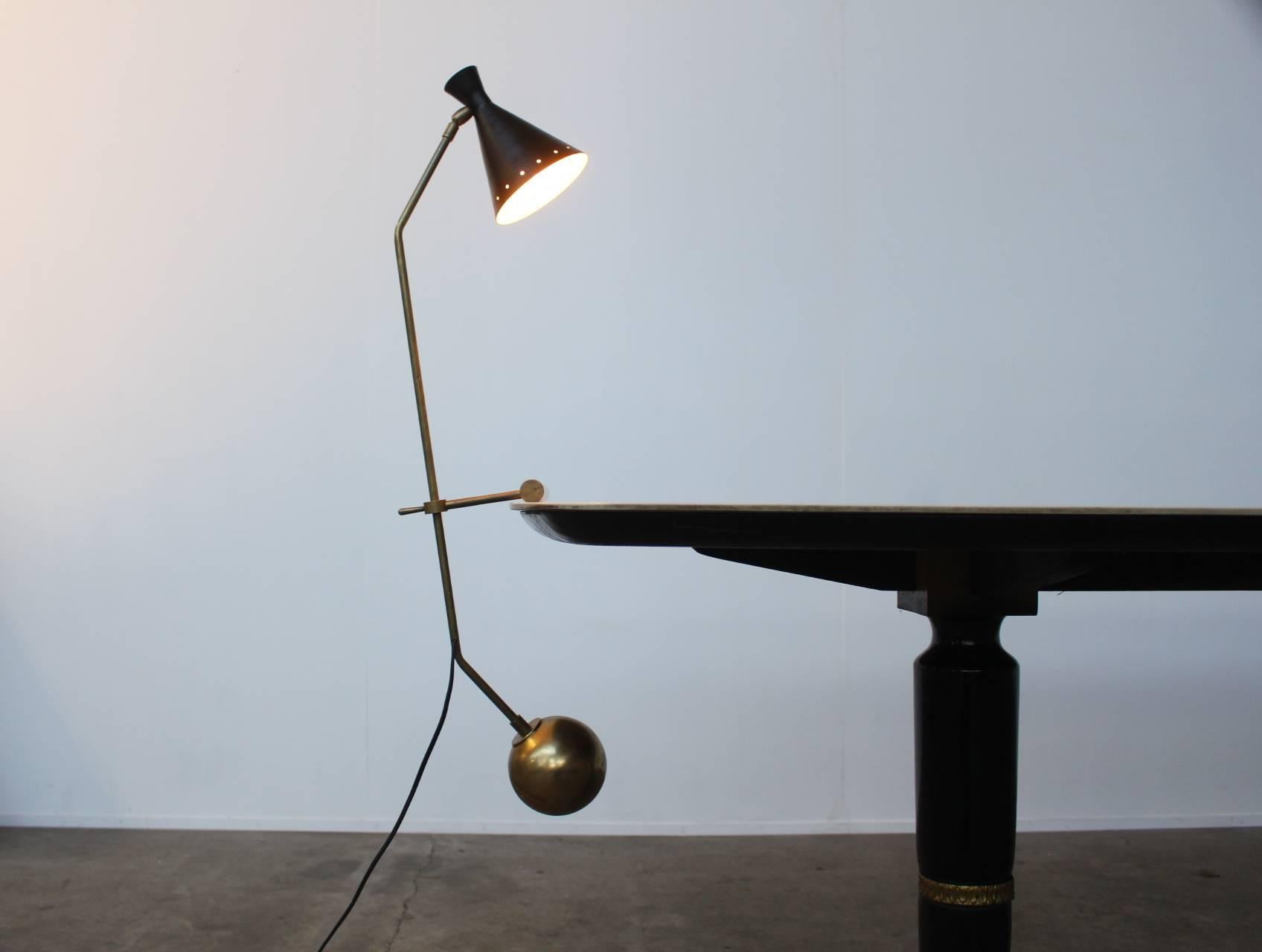 Mid-Century Modern Large Italian Stilnovo Counter Weight Desk Lamp For Sale