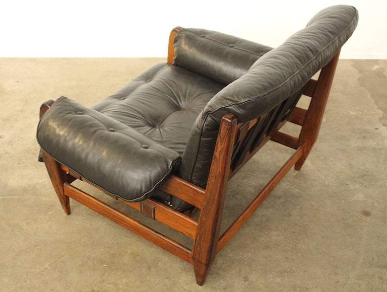 Rare Jean Gillon for Italma Wood Art Easy Lounge Chair For Sale at 1stdibs