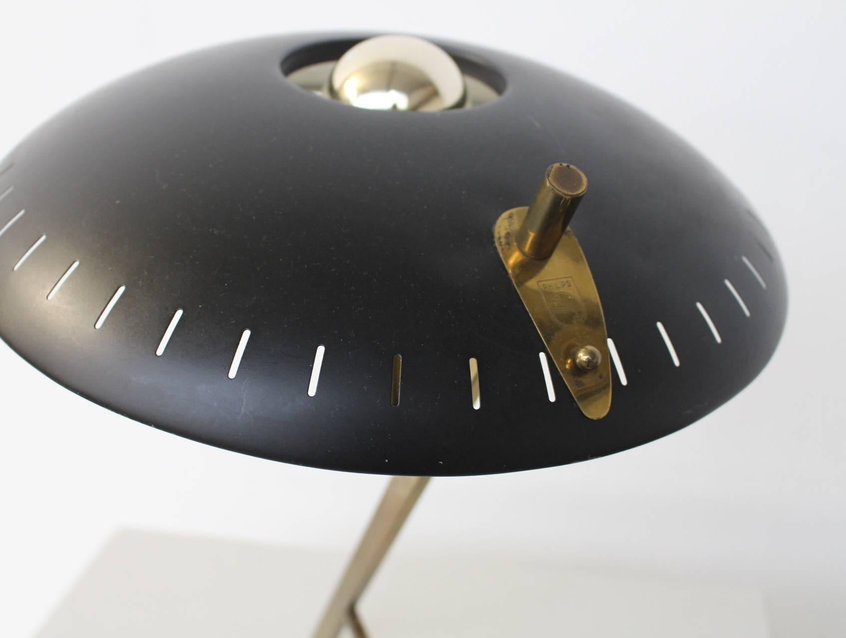 Lacquered Louis Kalff for Philips First Edition Desk or Table Lamp, 1955 For Sale