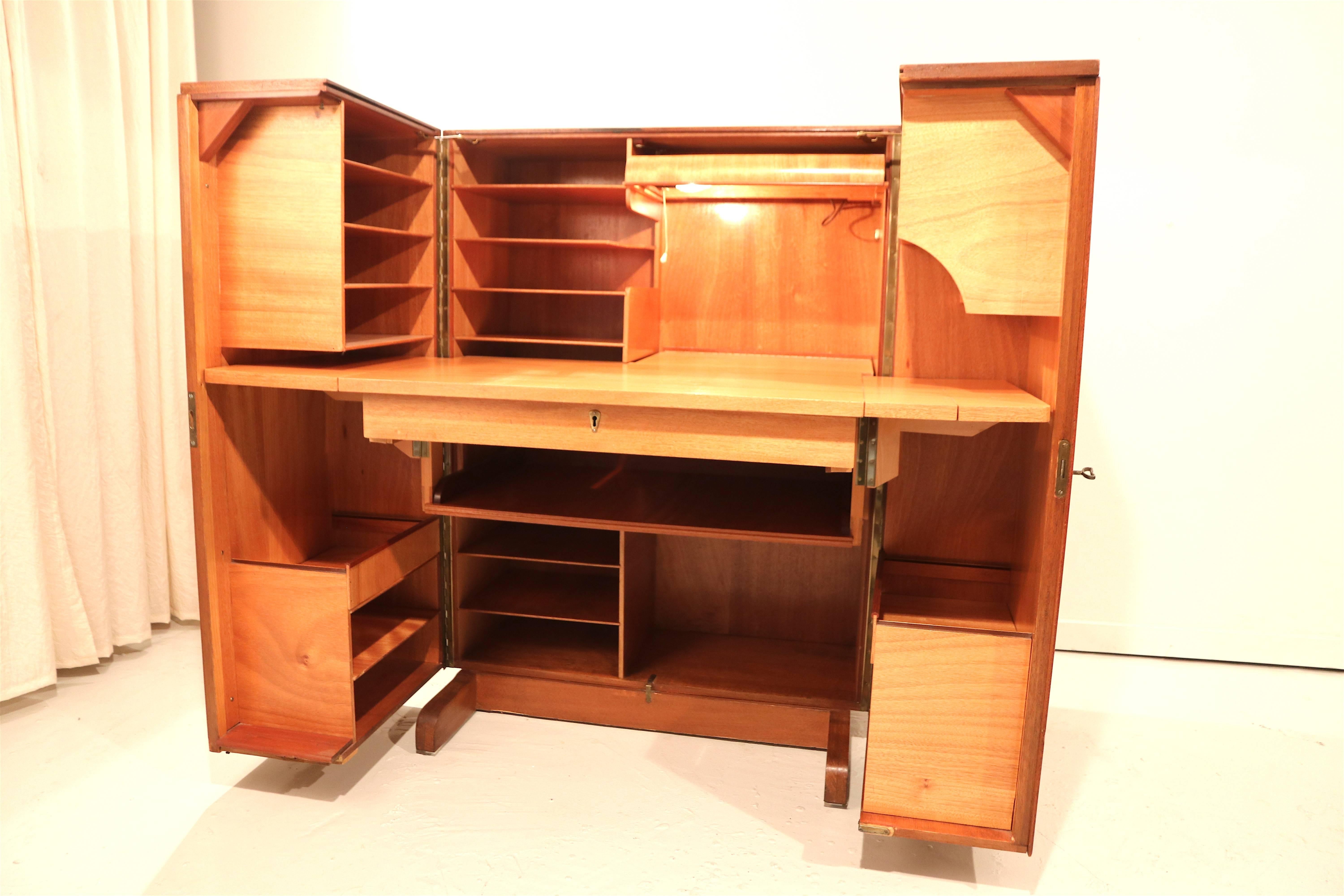 Mid-Century Modern Mummenthaler and Meier Magic Box, Desk in a Box Closable Work Station For Sale